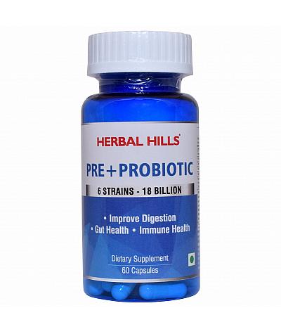 Herbal Hills Pre & Probiotic 60 Capsules 18 Billion CFUs 