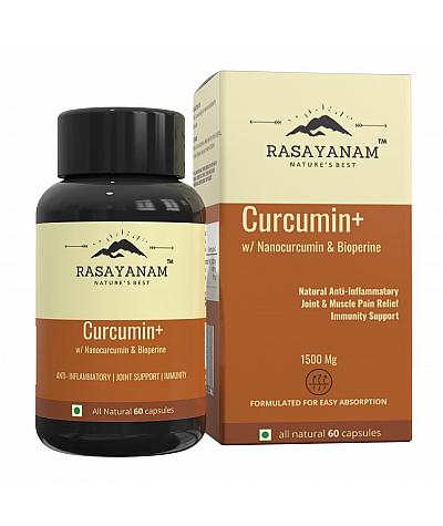 Rasayanam Curcumin+ | Extra Pure Nanocurcumin with Bioperine | Turmeric | Natural Antioxidant