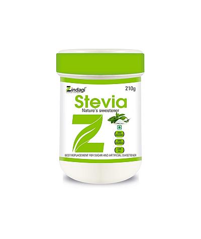 Zindagi Stevia Powder - Natural Stevia Spoonable White Powder Extract - Sugar-Free - Special Discount Offer For Few Days (200+10 GM Free Of Cost)