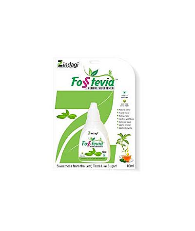 Zindagi 100% Natural Sweetener Fosstevia Liquid Extract - Sugar-Free (400 Servings)