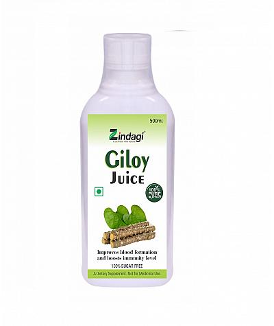 ZINDAGI Giloy Juice - Blood formation and Immunity Booster - 500 ml(Pack of 2)