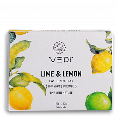 Vedi Herbal Lime & Lemon Castile Soap Bar 