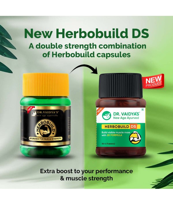 Experience the Benefits of Double Strength Formula with Dr Vaidya's Herbobuild DS - 30 Capsules
