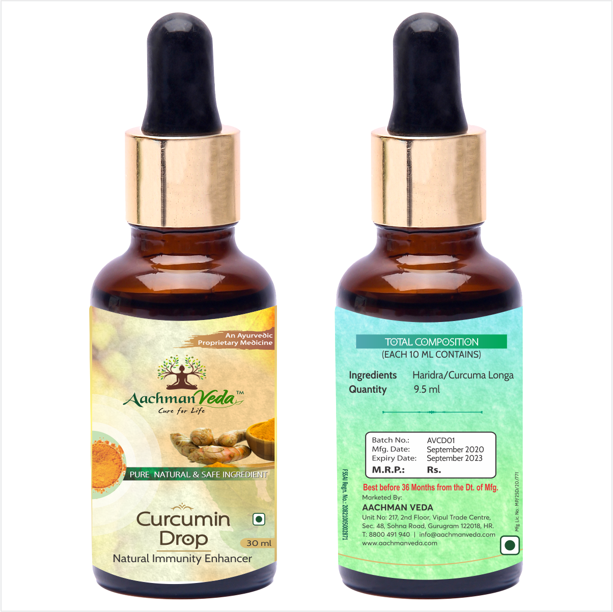 Buy Aachman Veda Curcumin Drops 30 ML at Best Price Online