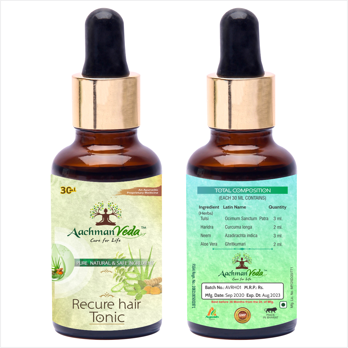 Buy Aachman Veda Recure Hair Tonic 30 ML at Best Price Online