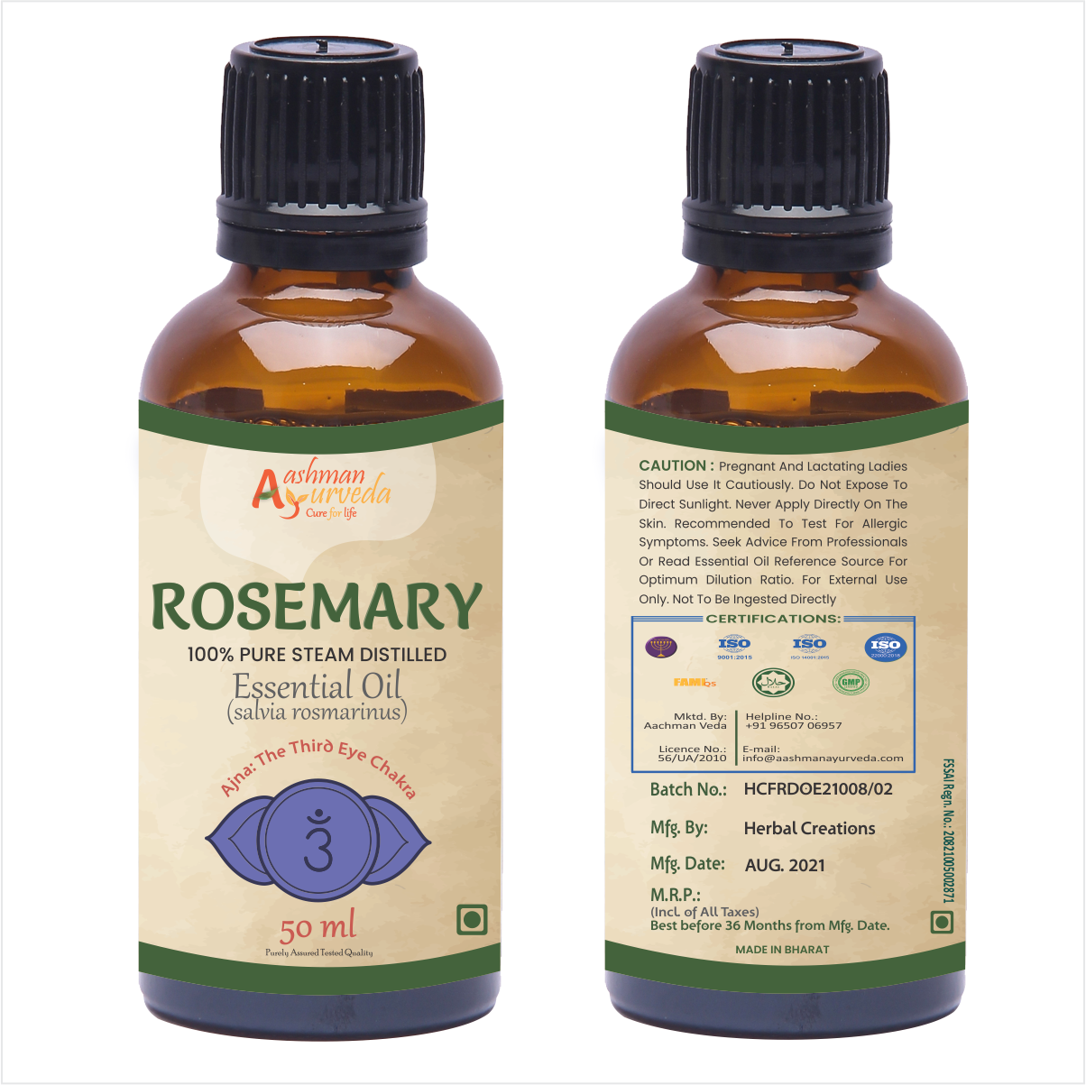 Buy Aashman Ayurveda Essential Oil Rosemary 50 ML at Best Price Online