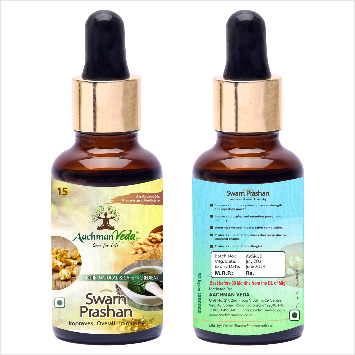 Buy Aachman Veda Swarn Prashan 24 Carat Gold  15 ML at Best Price Online