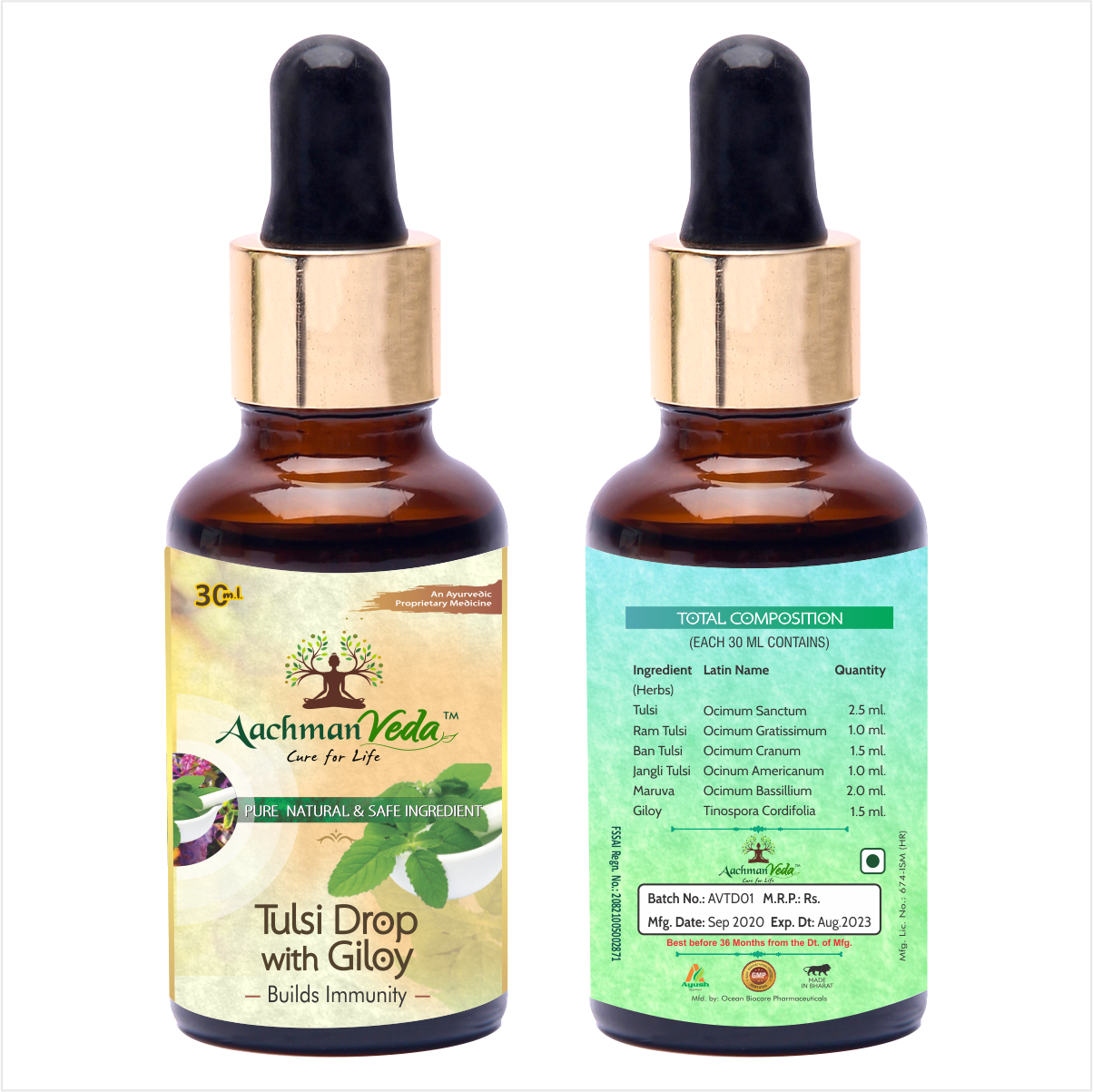 Buy Aachman Veda Tulsi Drops 30 ML at Best Price Online