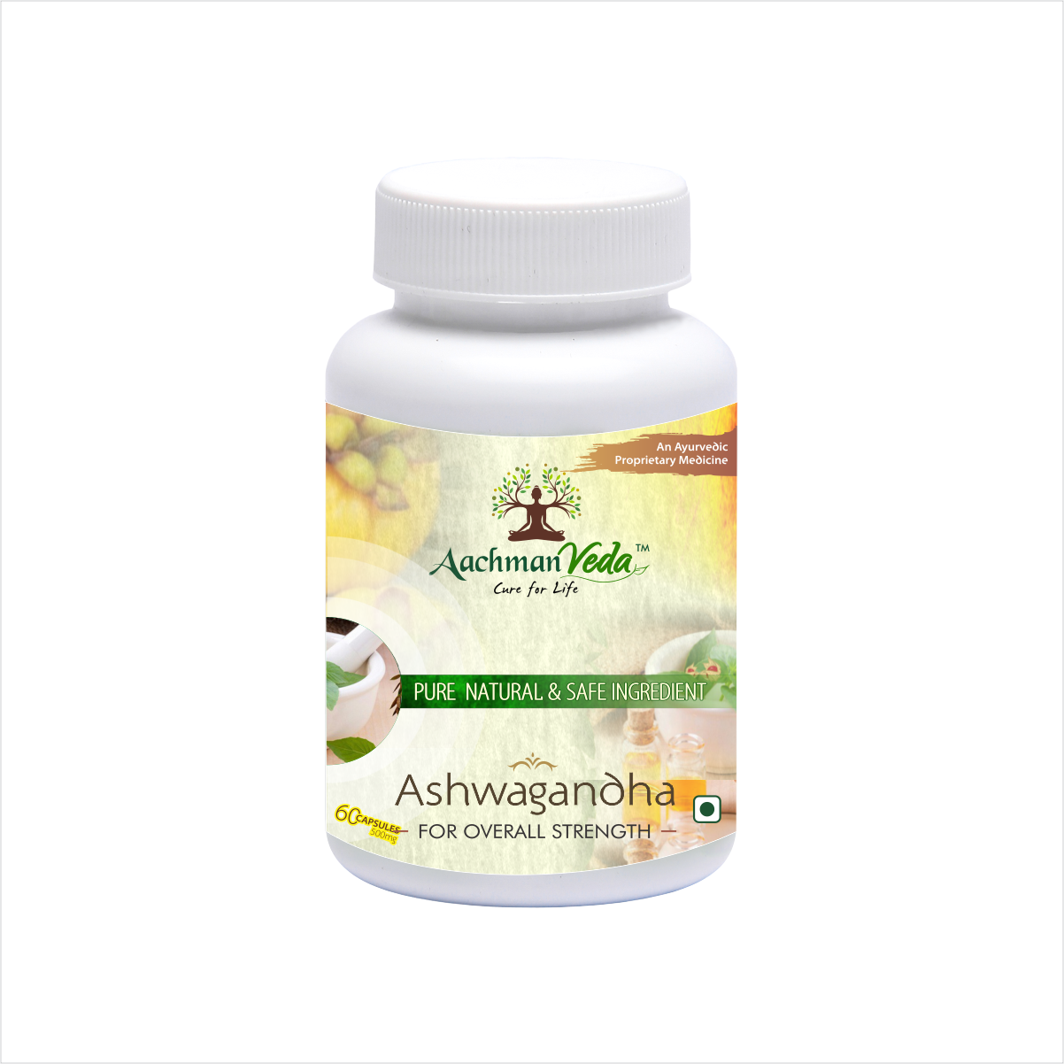 Aachman Veda Ashwagandha 60 Capsules 500 Mg
