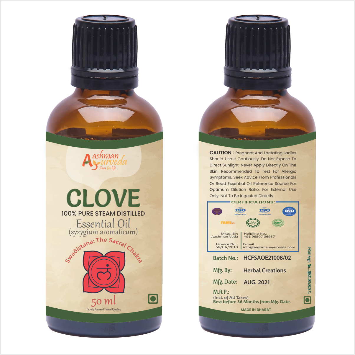 Aashman Ayurveda Essential Oil Clove  50 ML