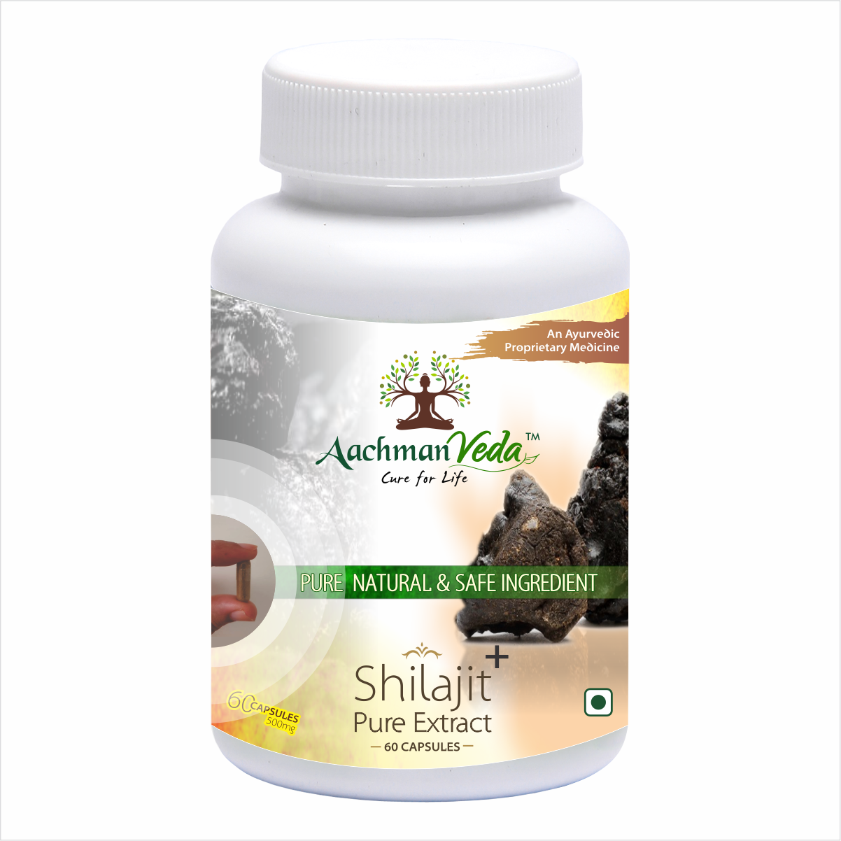 Aachman Veda Shilajit+  60 Capsules 500 Mg