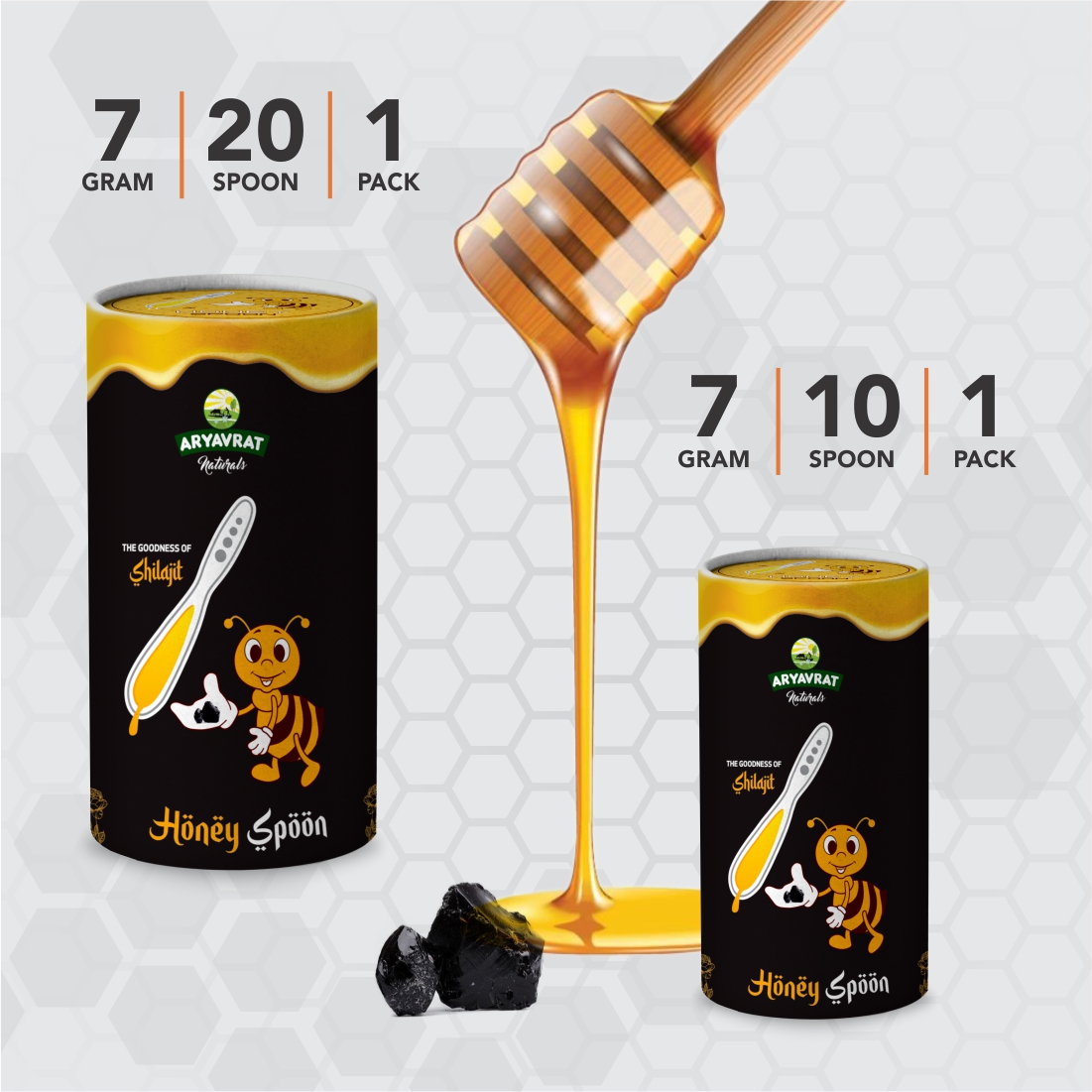Buy Aryavrat Naturals -Shilajit  Honey Spoon 100% Pure Organic and Natural Pack of Honey Spoons at Best Price Online