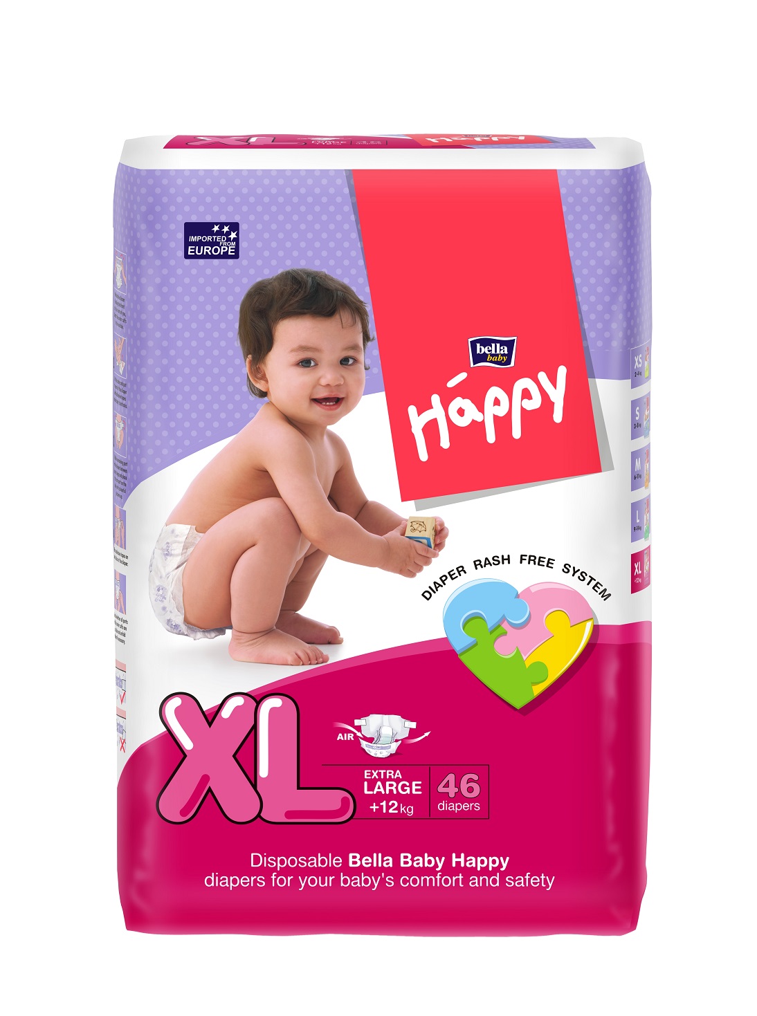 Buy BELLA BABY HAPPY DIAPERS EXTRA LARGE 46 PCS at Best Price Online