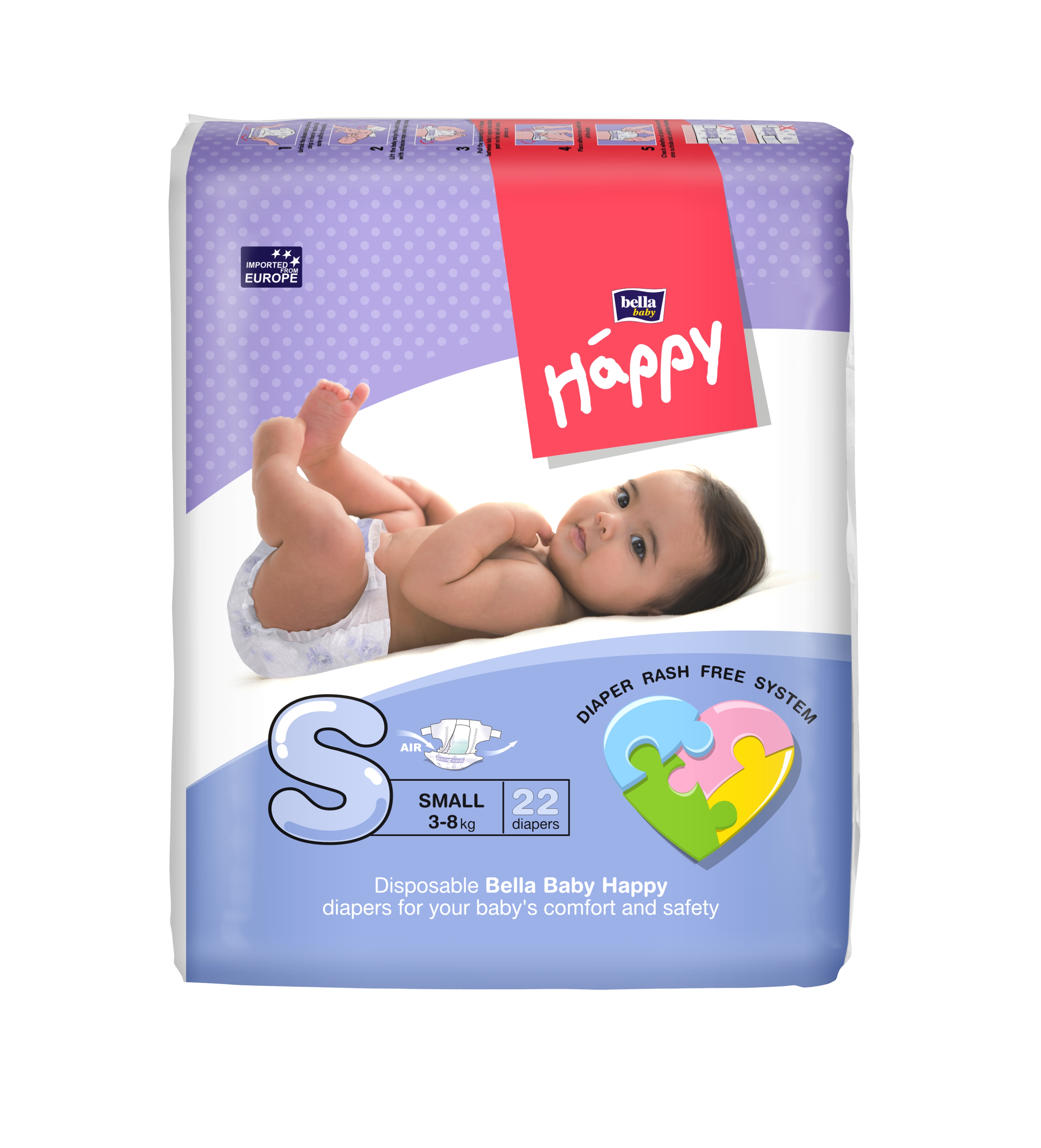 BELLA BABY HAPPY DIAPERS SMALL 22 PCS