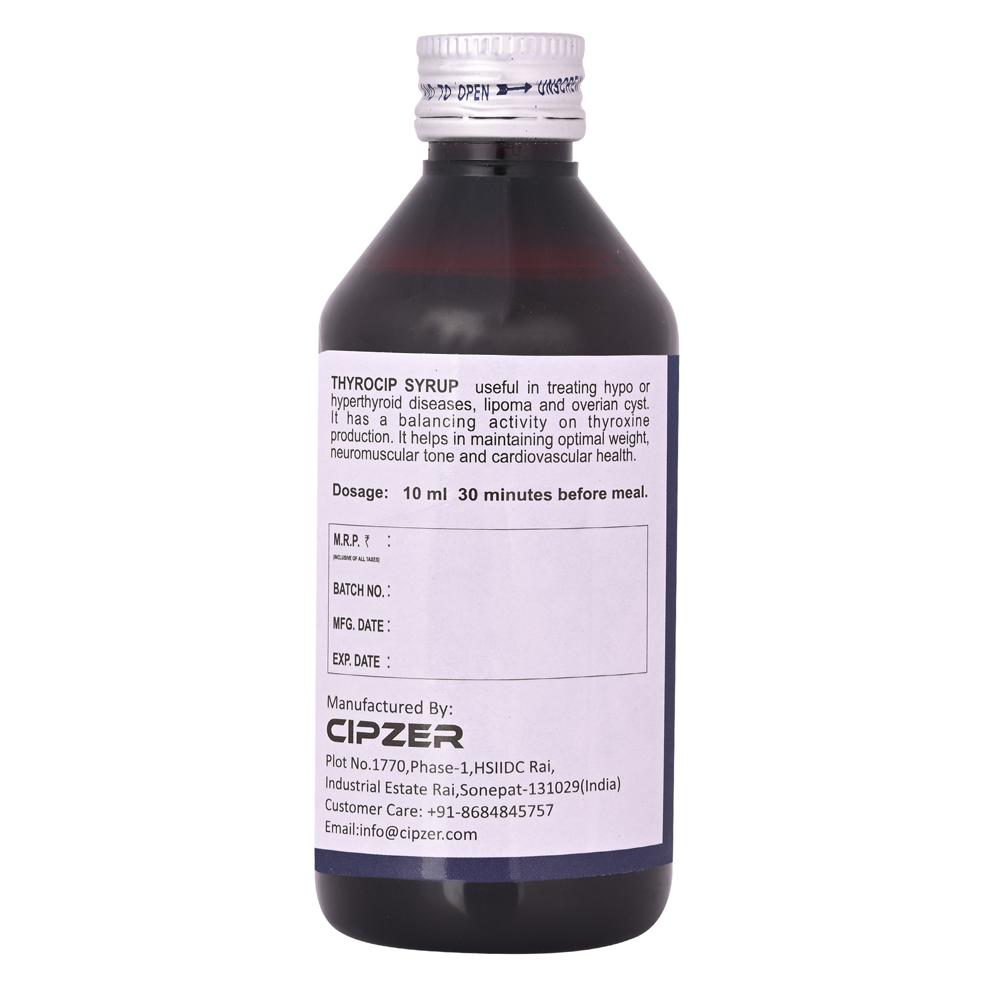 Buy Cipzer Thyrocip Syrup at Best Price Online