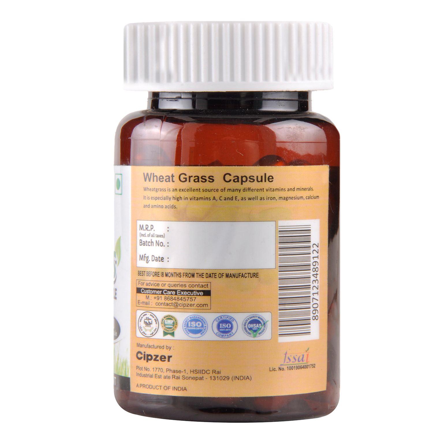 Cipzer Wheat Grass Capsule