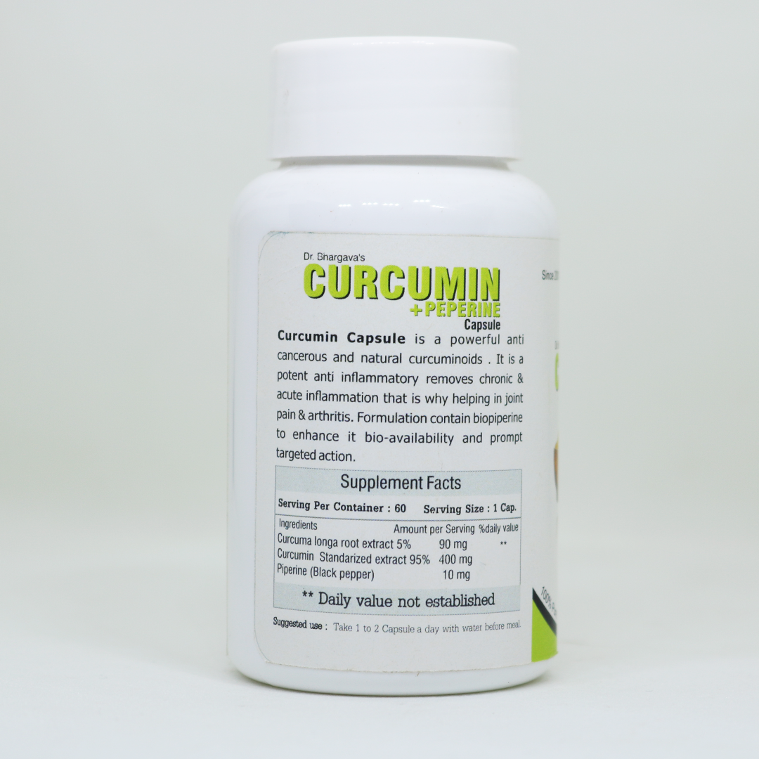 Buy Dr. Bhargav's Curcumin + Peperine Capsule - 60cap at Best Price Online