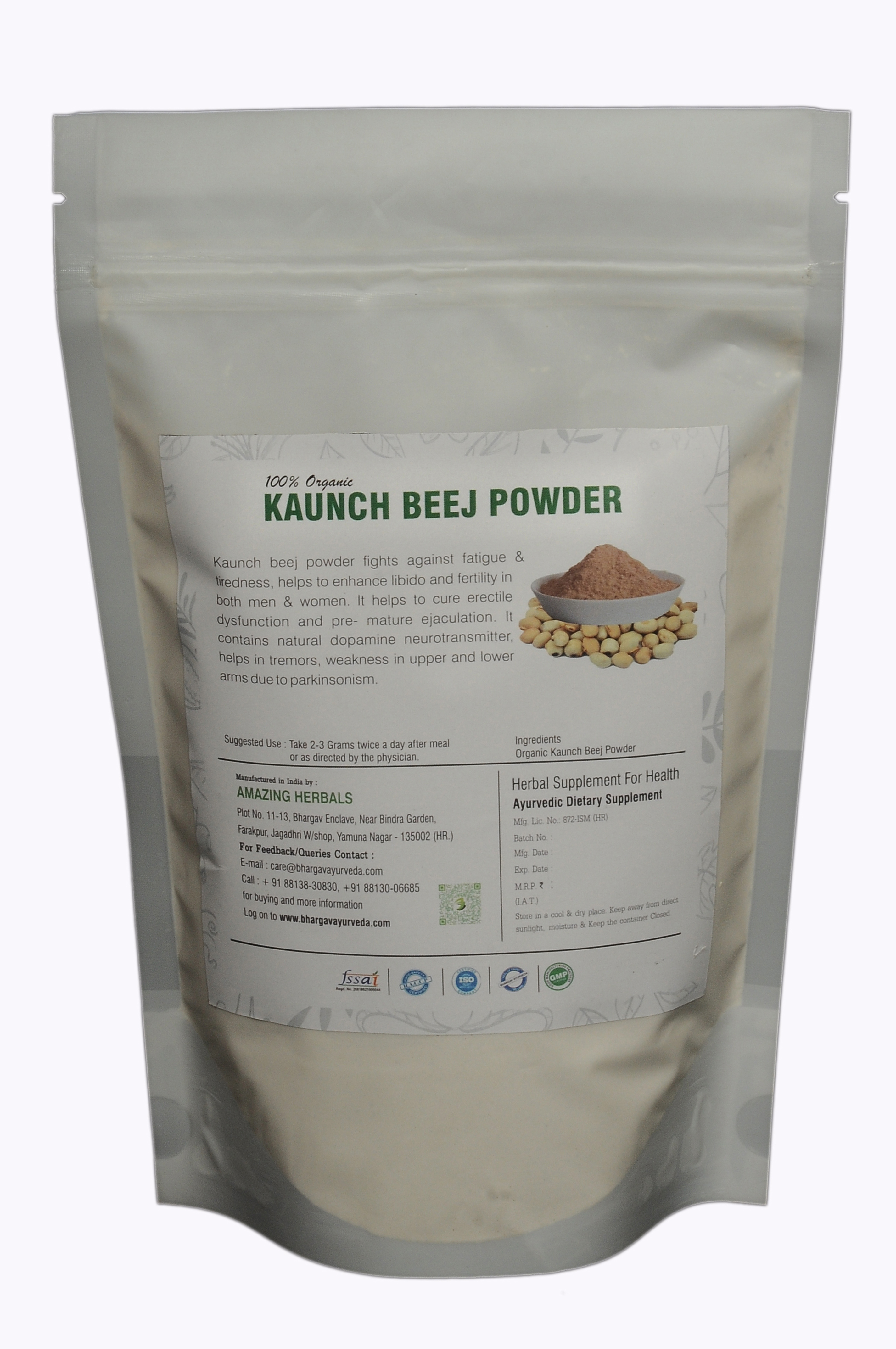 Dr. Bhargav's Kaunch Beej Powder- 100 GMs