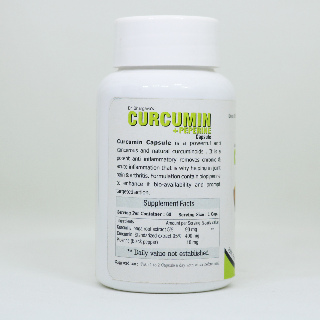 Dr. Bhargav's Curcumin + Peperine Capsule - 60cap