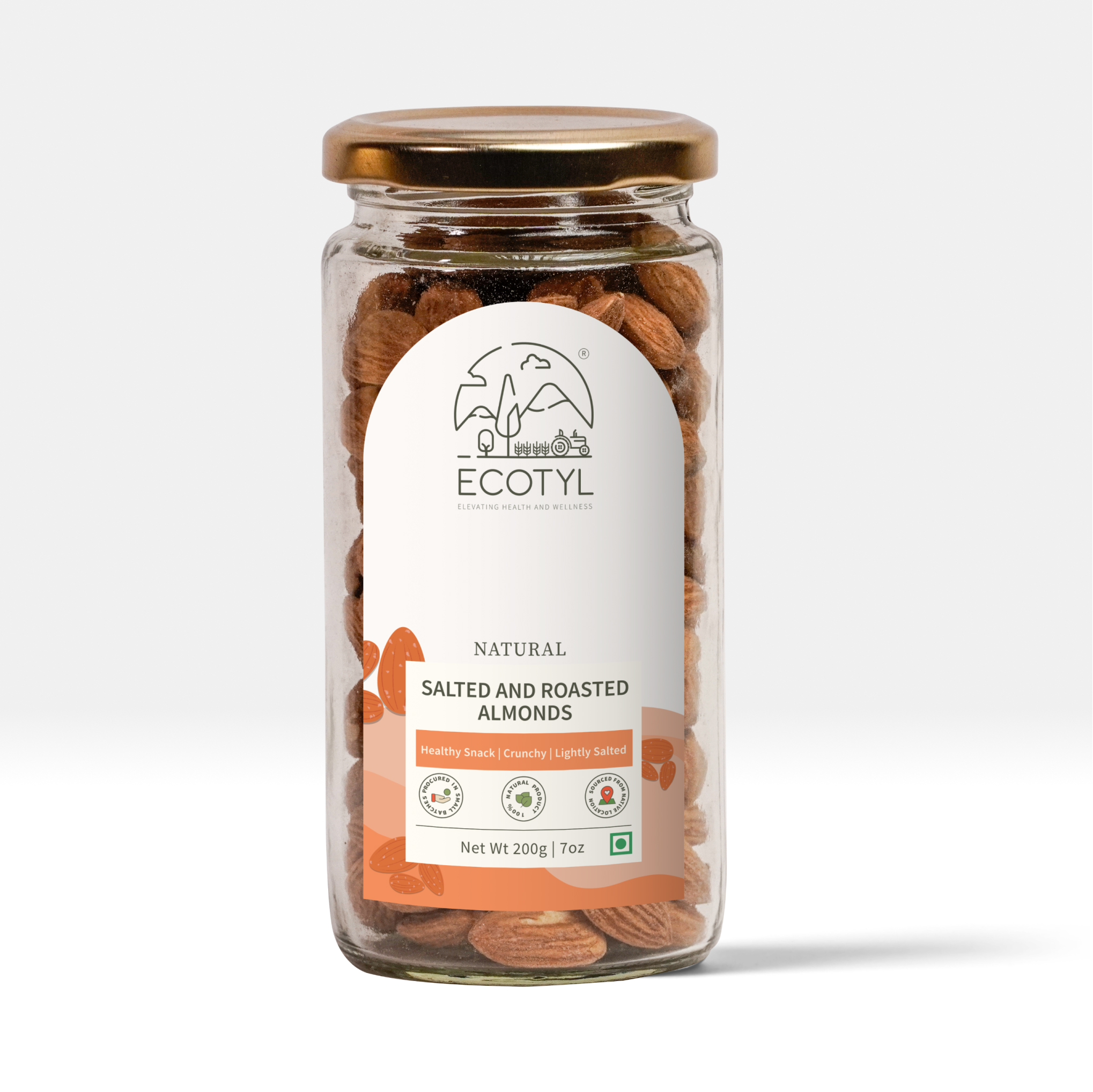 Buy Ecotyl Natural Roasted and Salted Almonds - 200g at Best Price Online