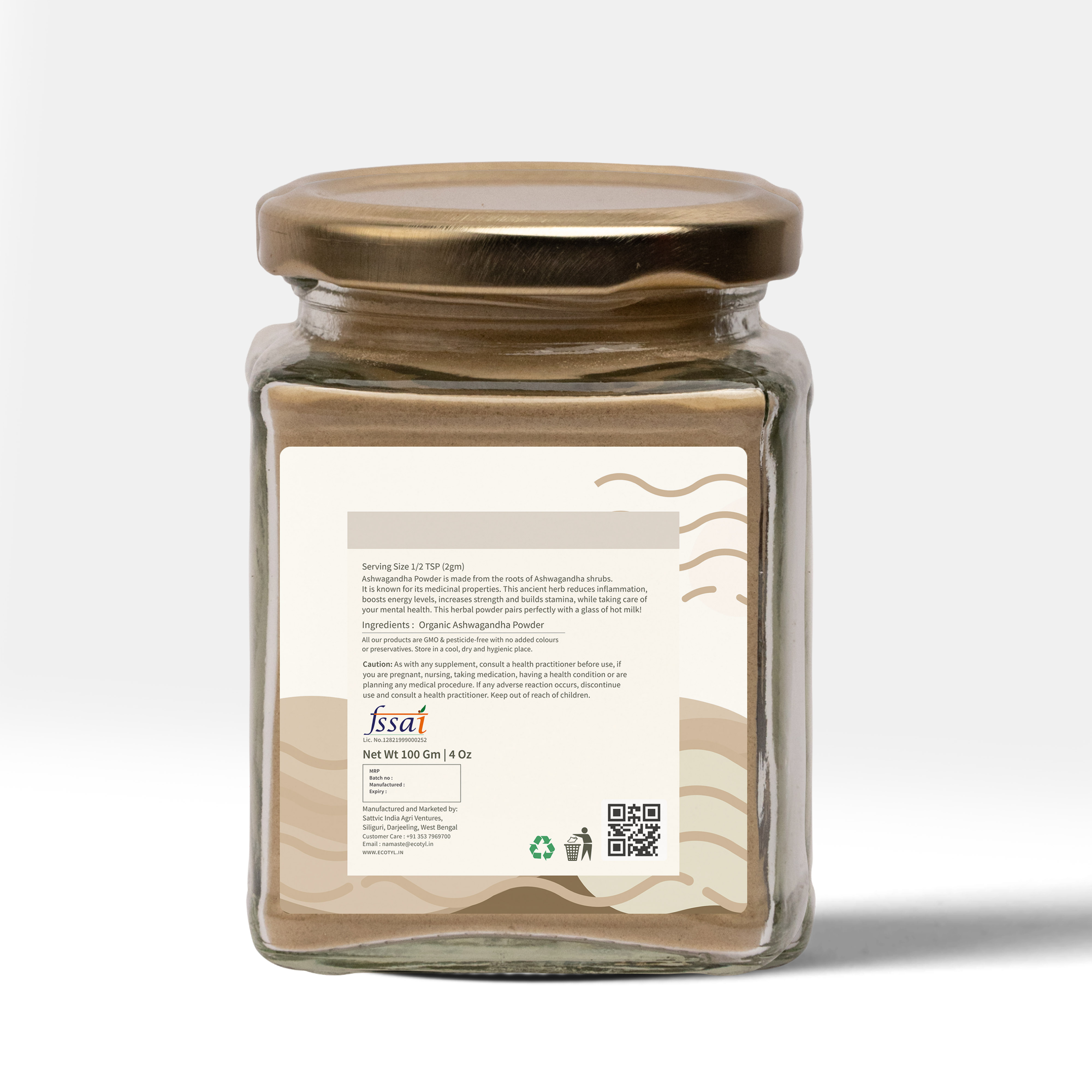 Buy Ecotyl Organic Ashwagandha Powder - 100 g at Best Price Online