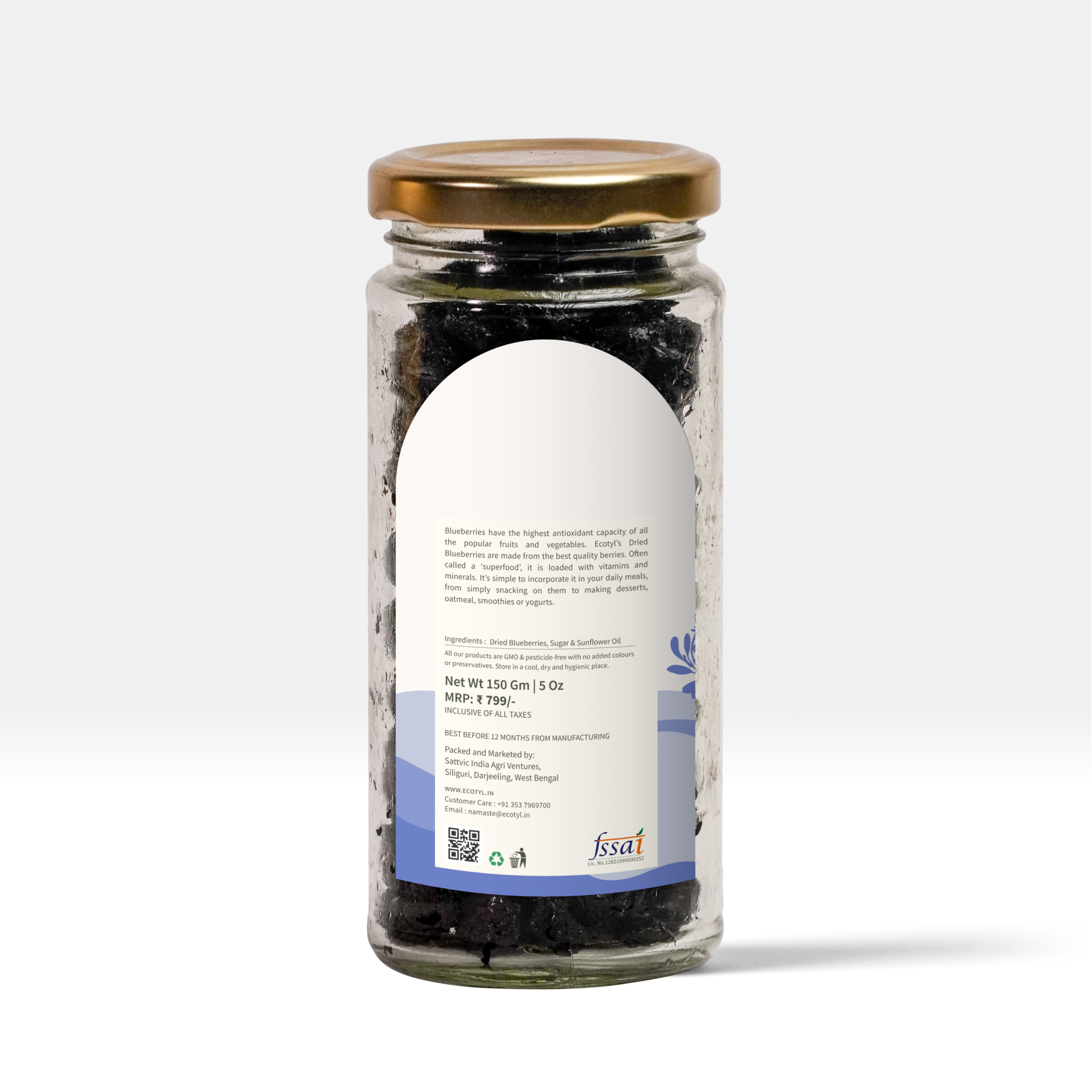 Buy Ecotyl Natural Dried Blueberries - 150g at Best Price Online