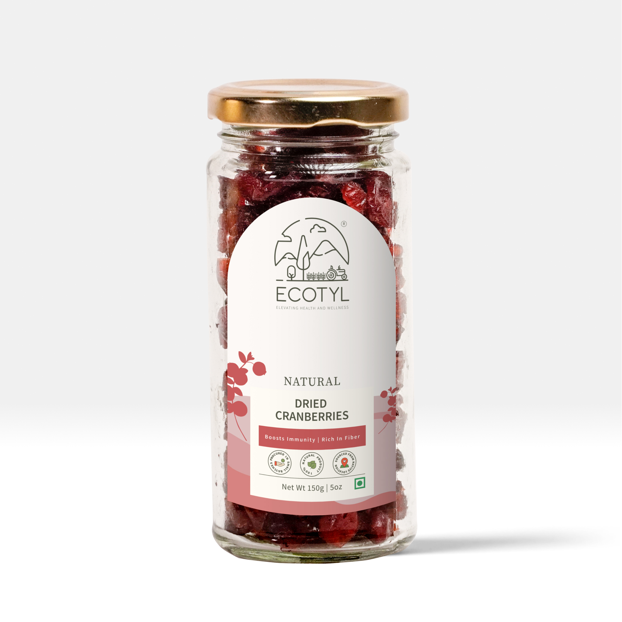 Ecotyl Natural Dried Cranberries - 150g