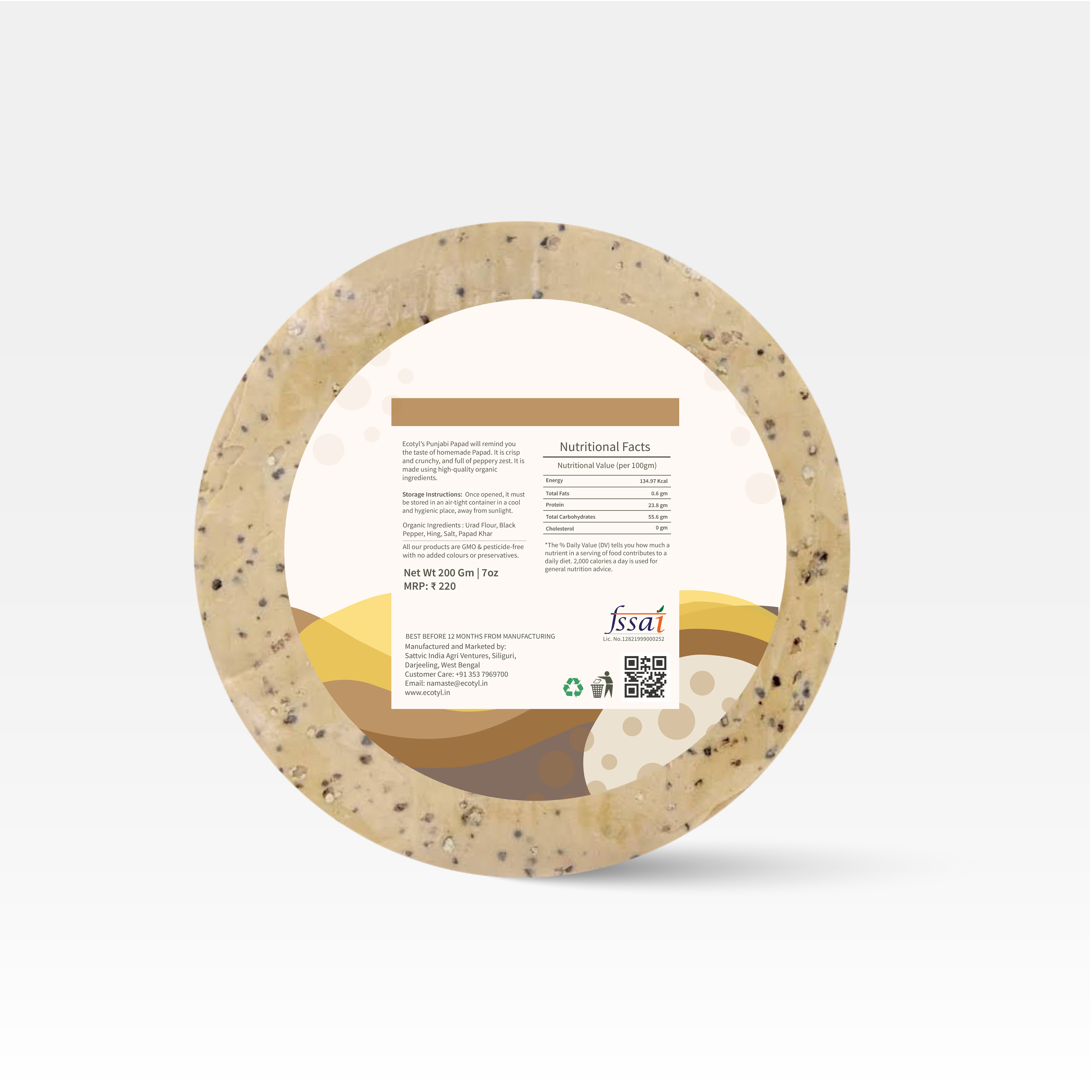 Buy Ecotyl Organic Punjabi Papad - 200 g at Best Price Online