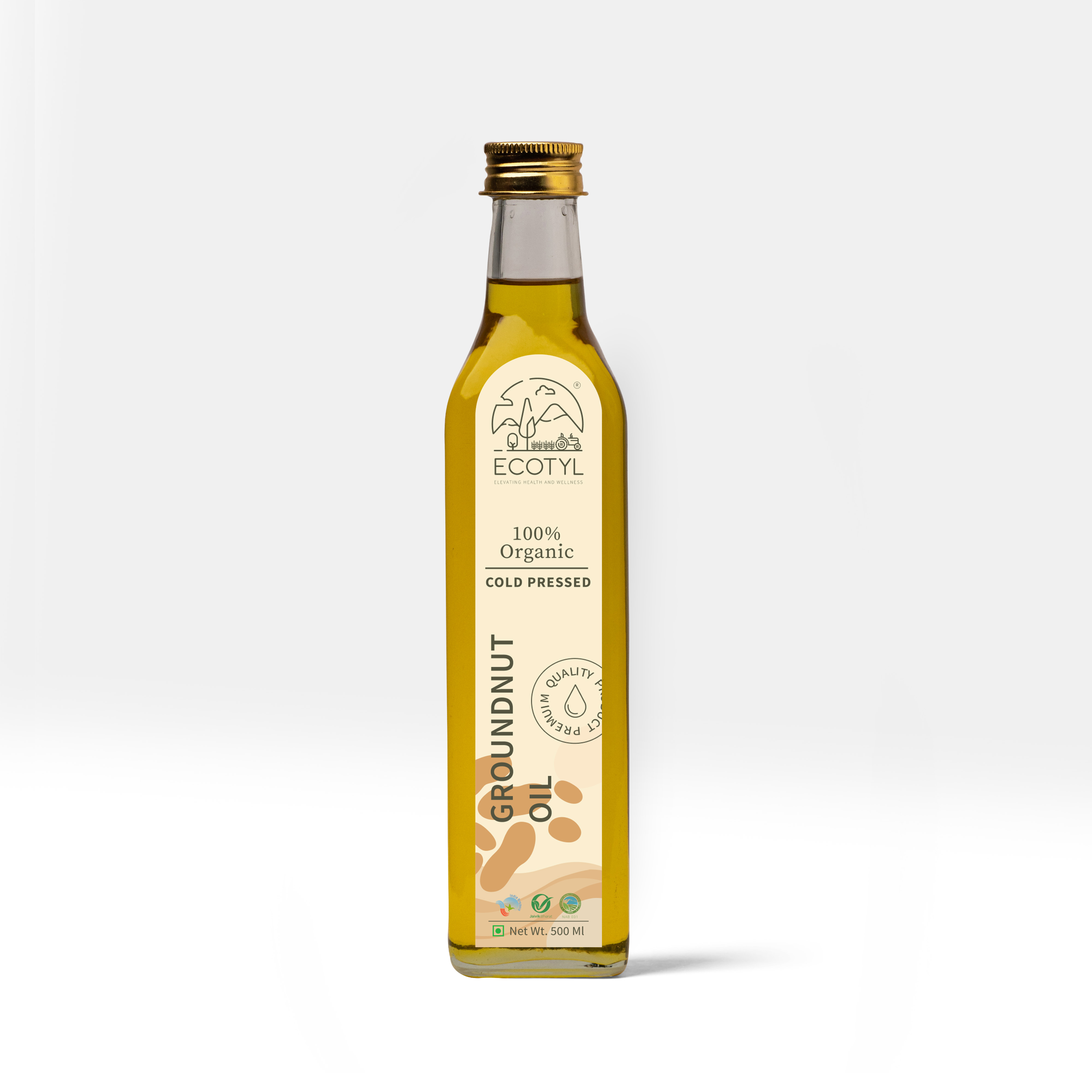 Ecotyl Organic Cold-Pressed Groundnut Oil - 500 ml