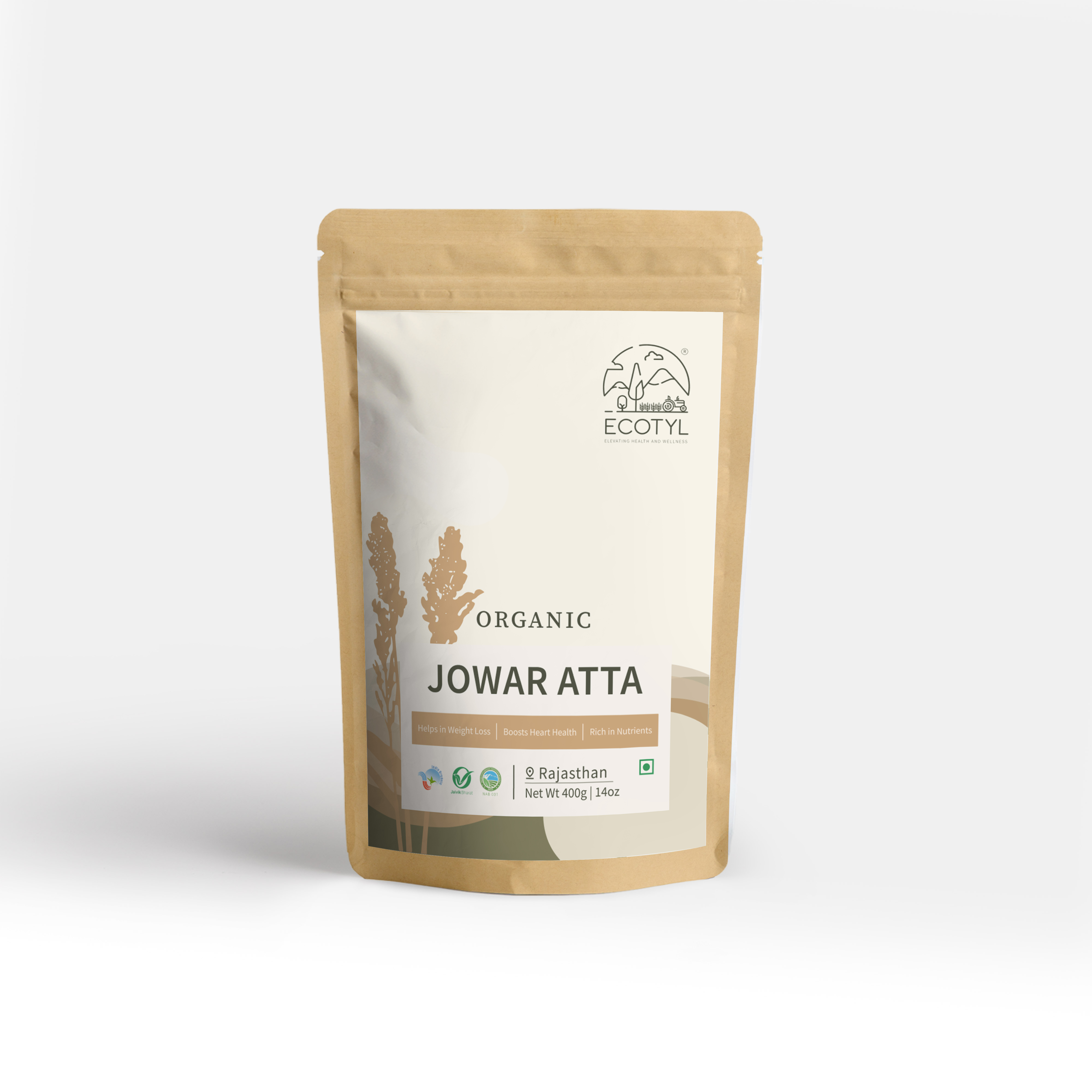 Buy Ecotyl Organic Jowar Atta - 400 g at Best Price Online