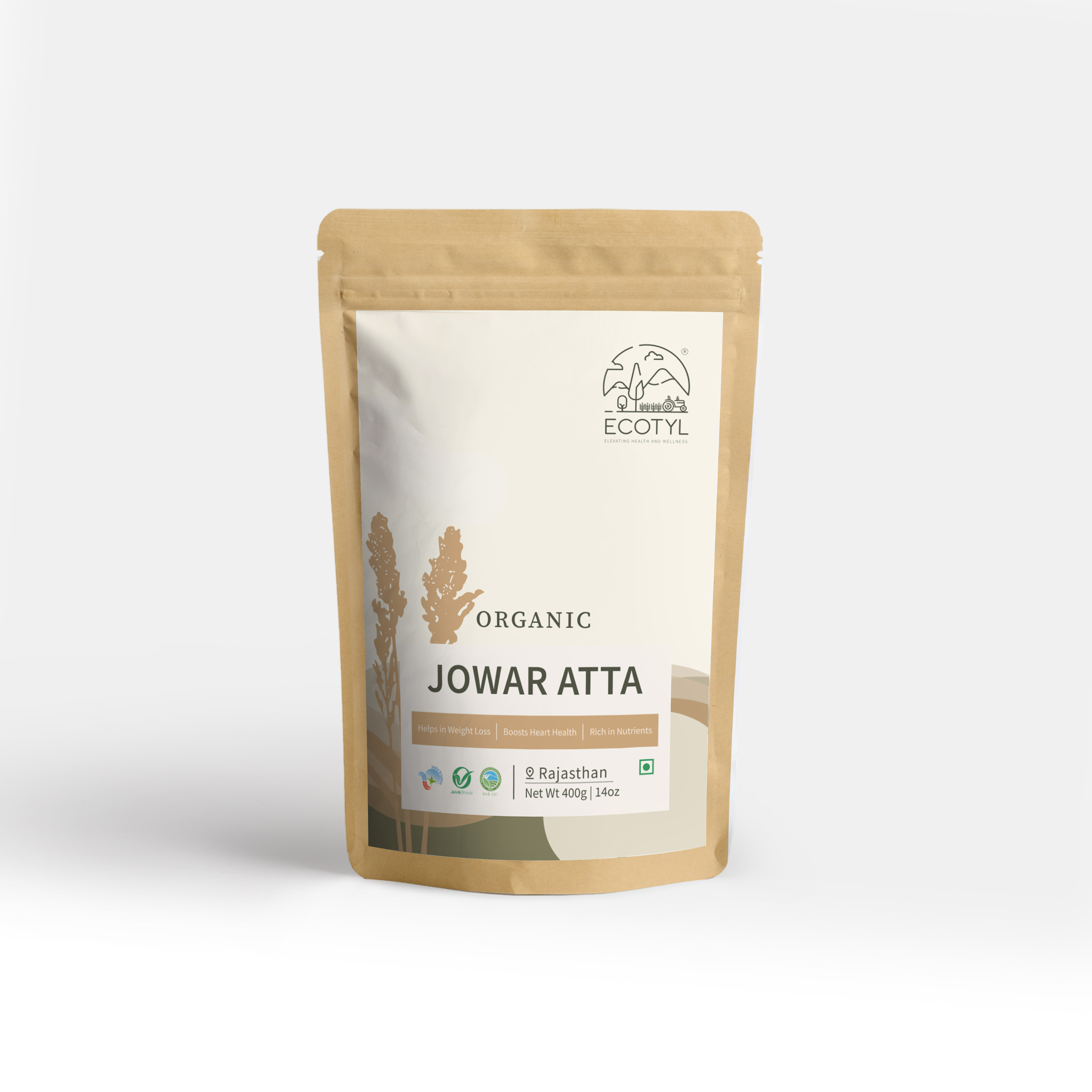 Ecotyl Organic Jowar Atta - 400 g