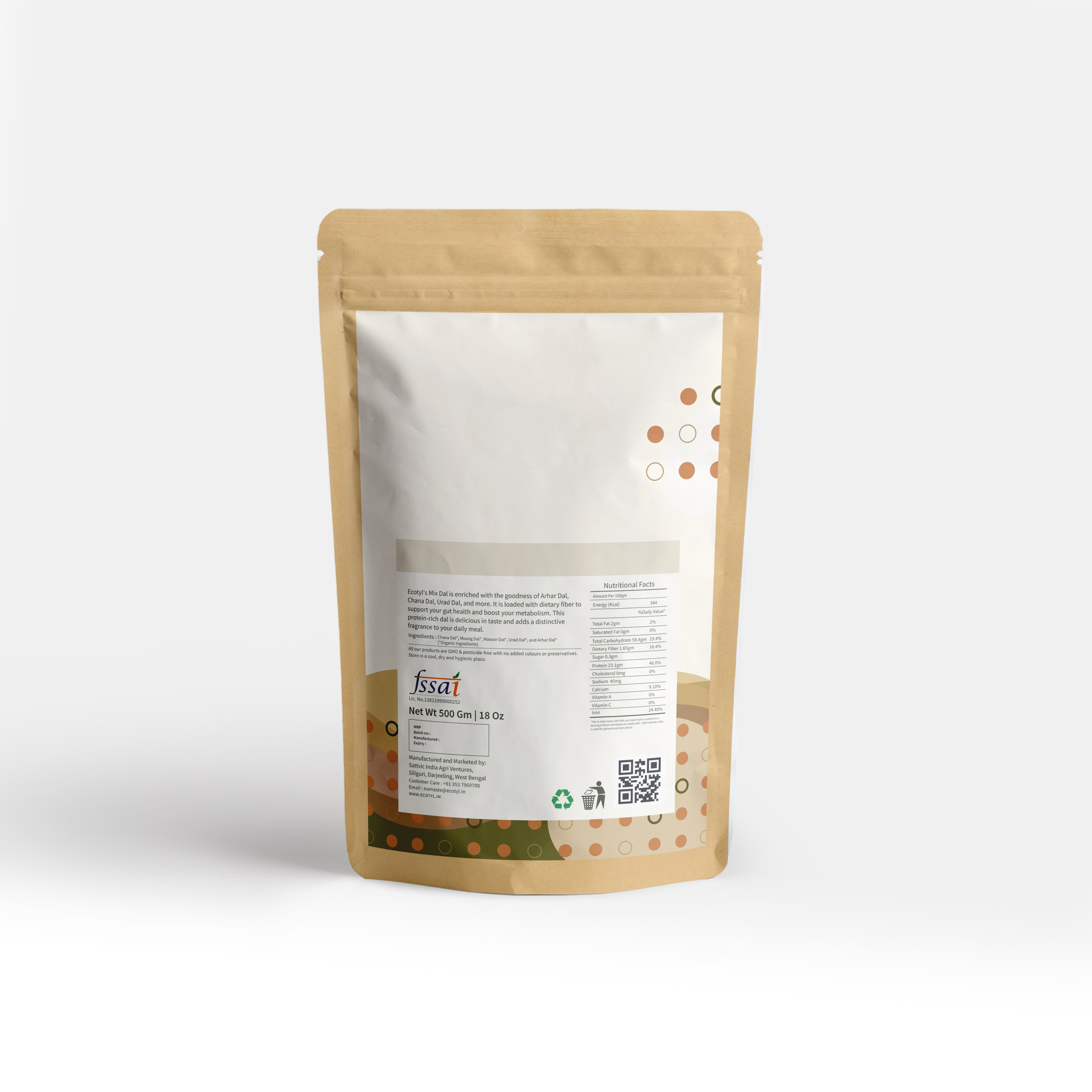 Buy Ecotyl Organic Mix Dal - 500 g at Best Price Online