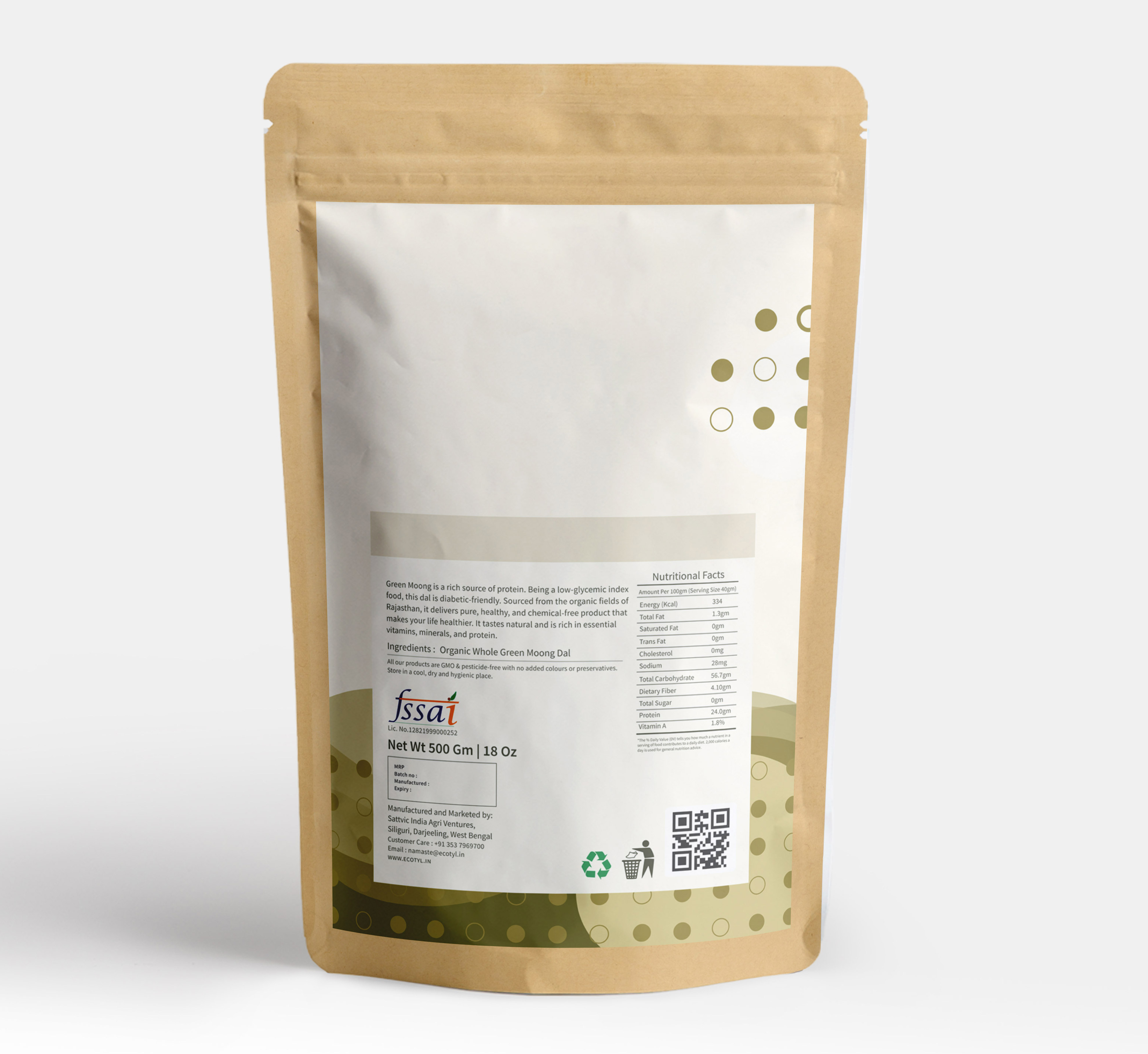 Buy Ecotyl Organic Moong - 500 g at Best Price Online