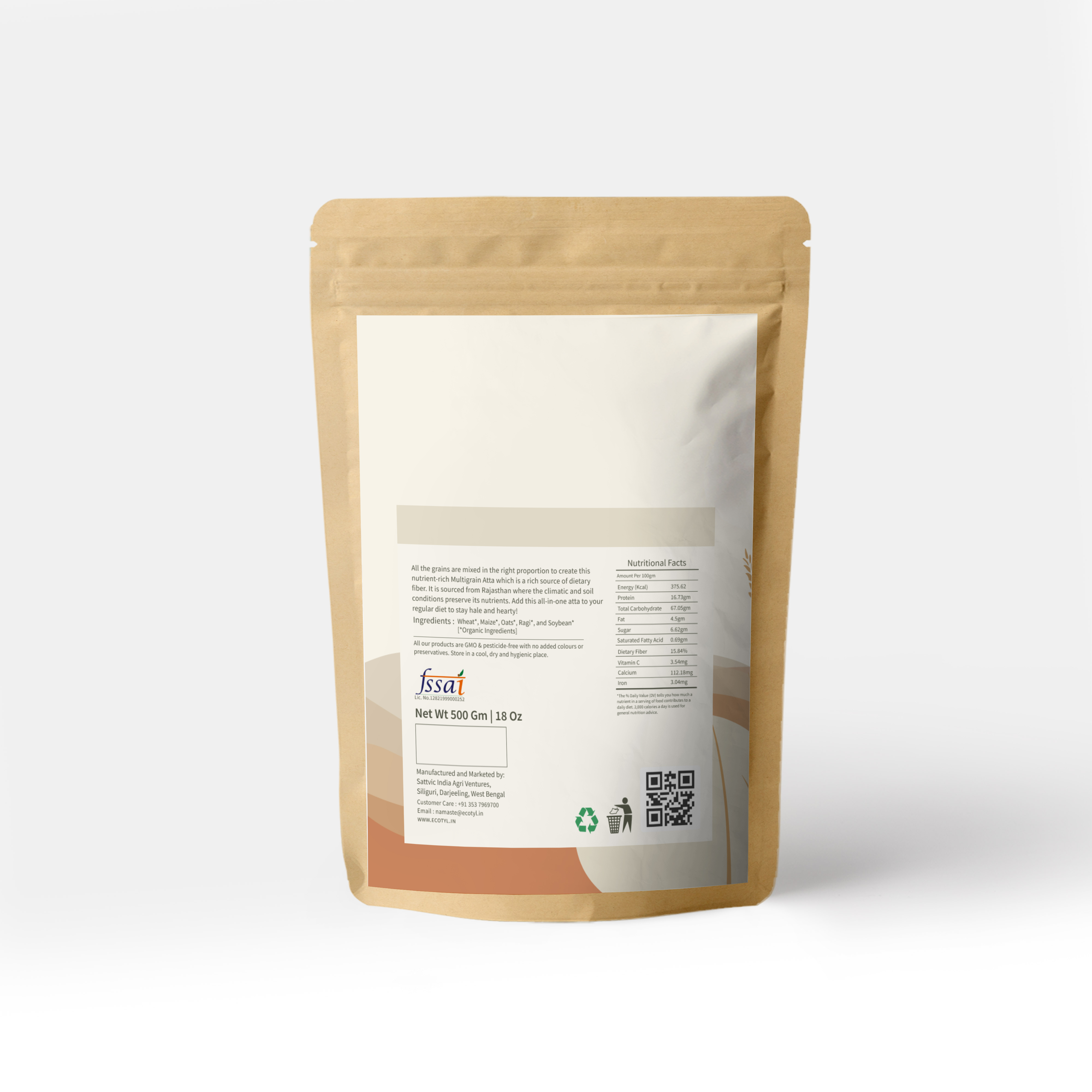 Buy Ecotyl Organic Multigrain Atta - 500 g at Best Price Online