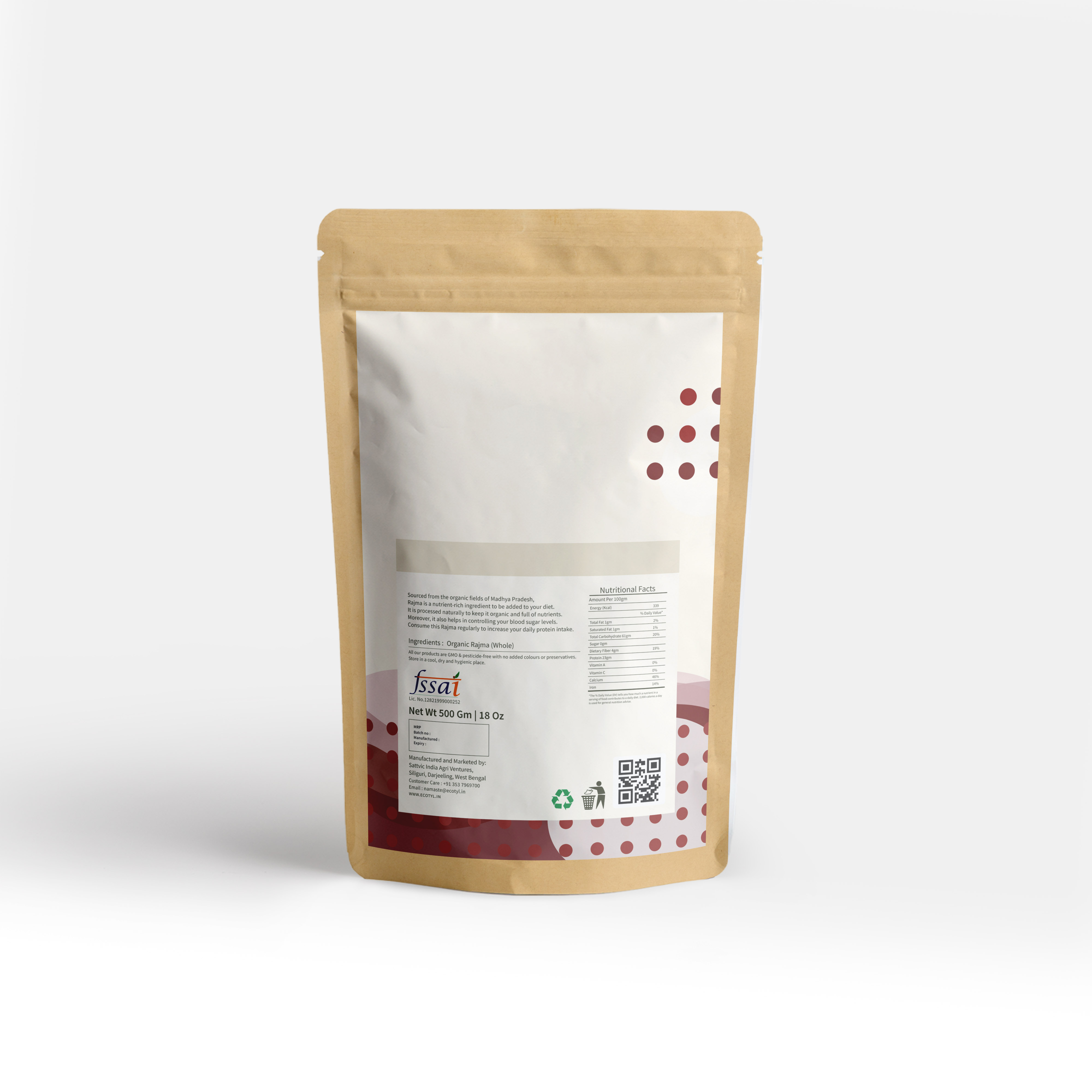 Buy Ecotyl Organic Rajma (Red) - 500 g at Best Price Online