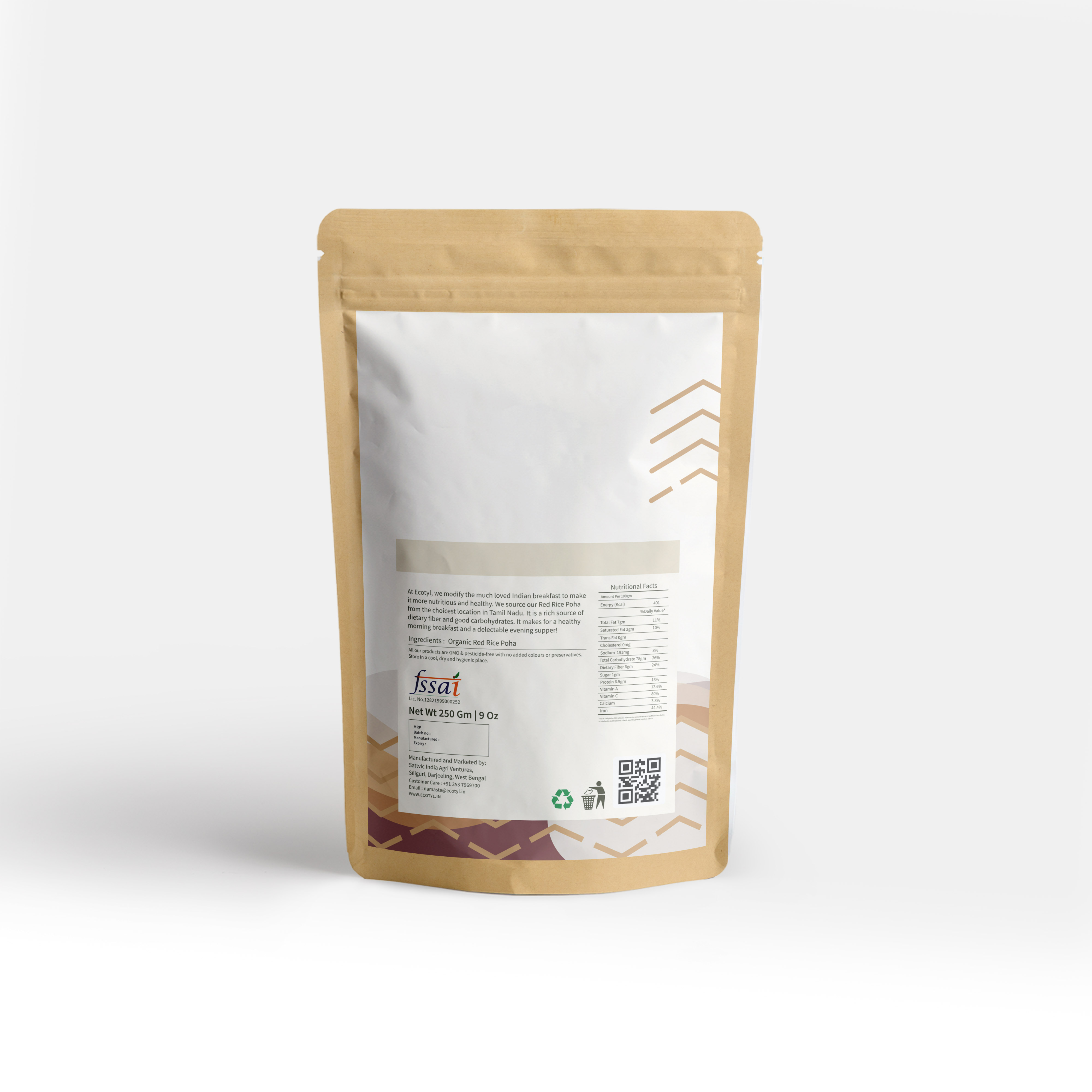 Ecotyl Organic Red Rice Poha - 250g