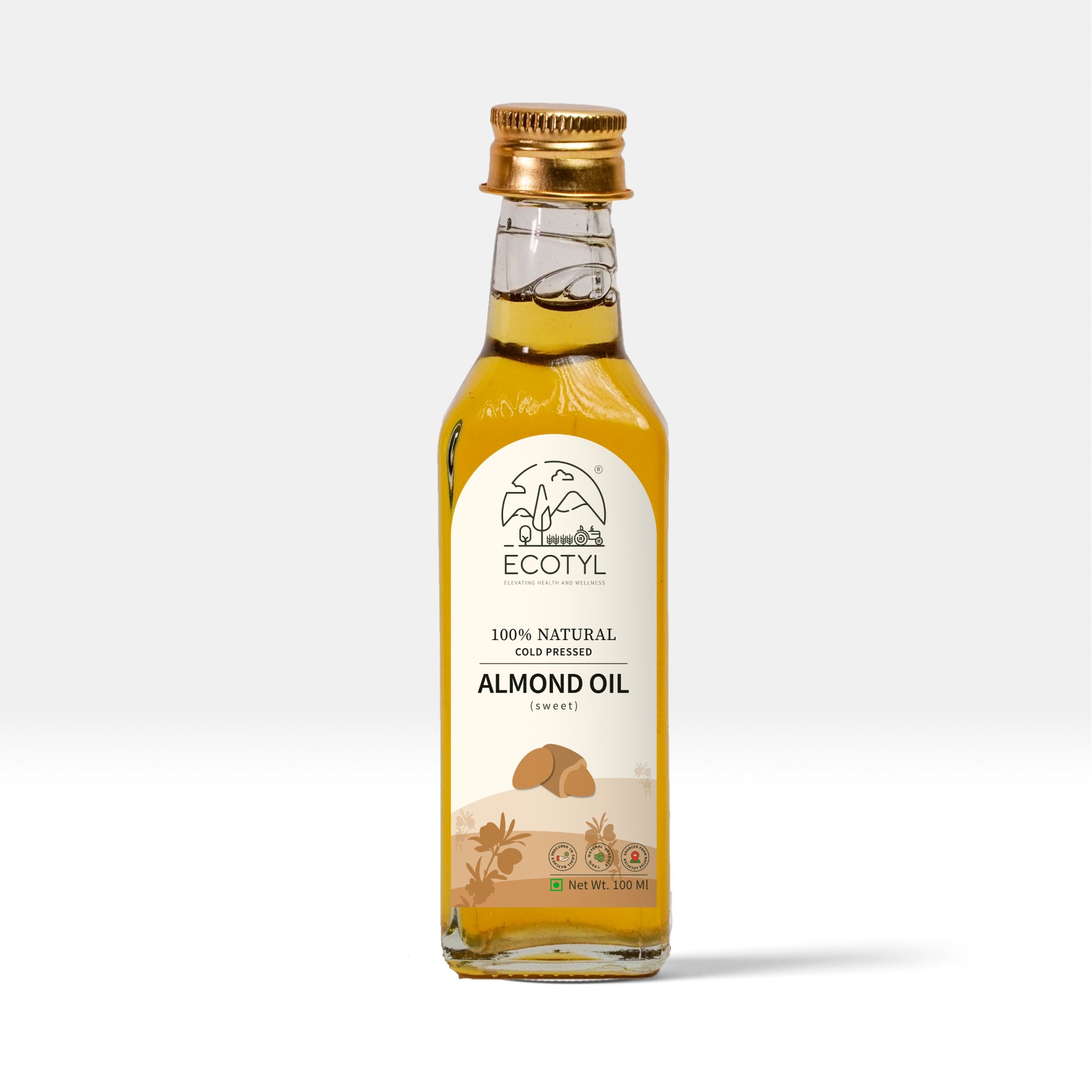Buy Ecotyl Organic Cold-Pressed Almond Oil (Sweet)- 100g at Best Price Online