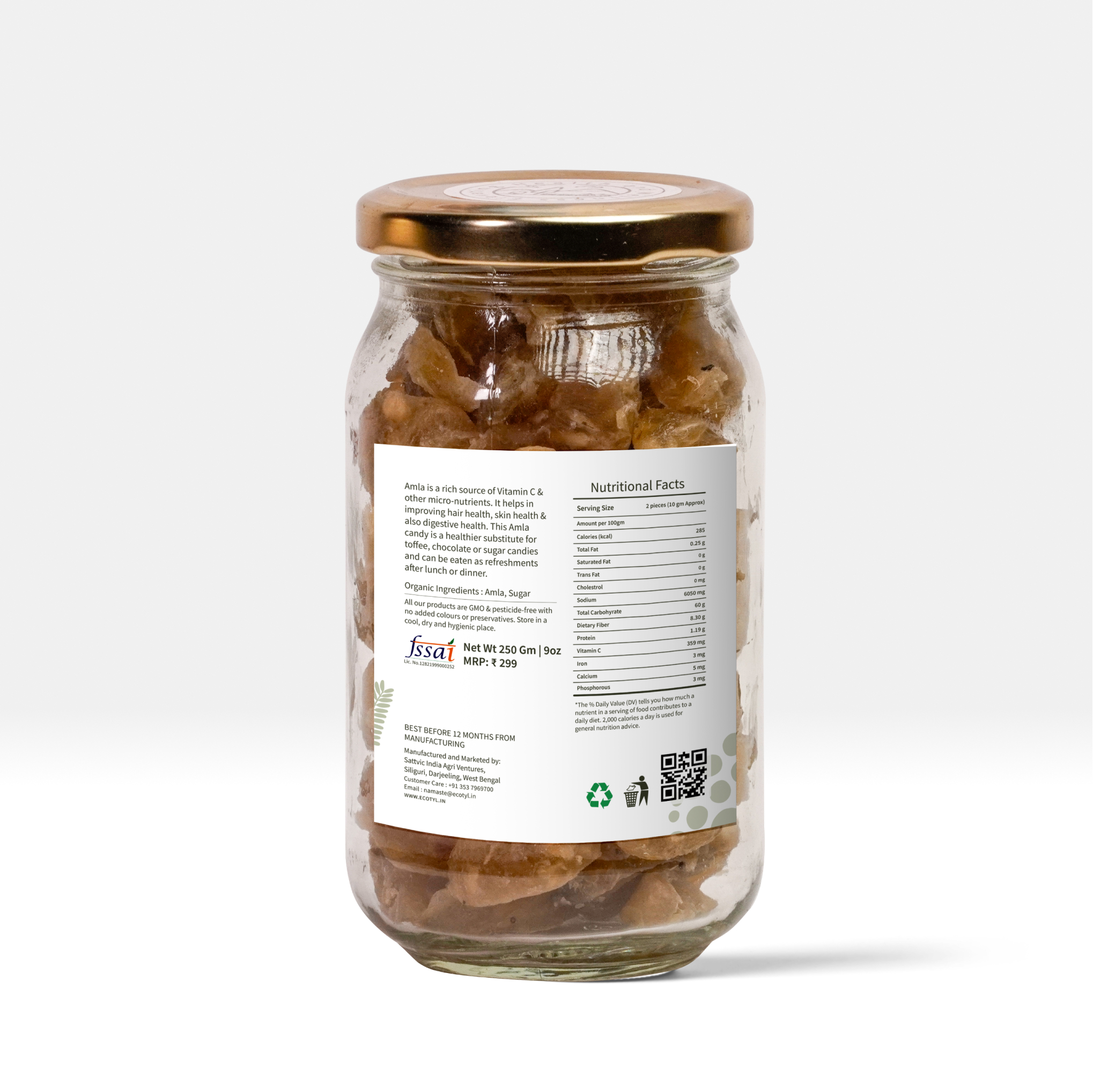 Ecotyl Organic Amla Candy (Sweet) - 250g