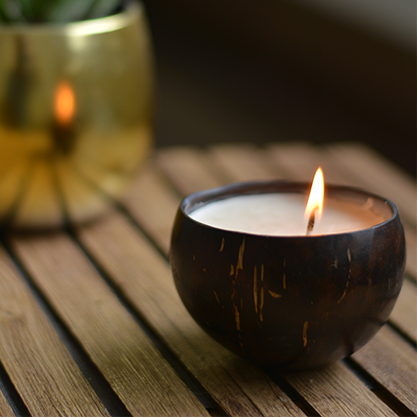 Ecotyl Coconut Shell Vegan Soy Wax Candle (Lavender) 150 g