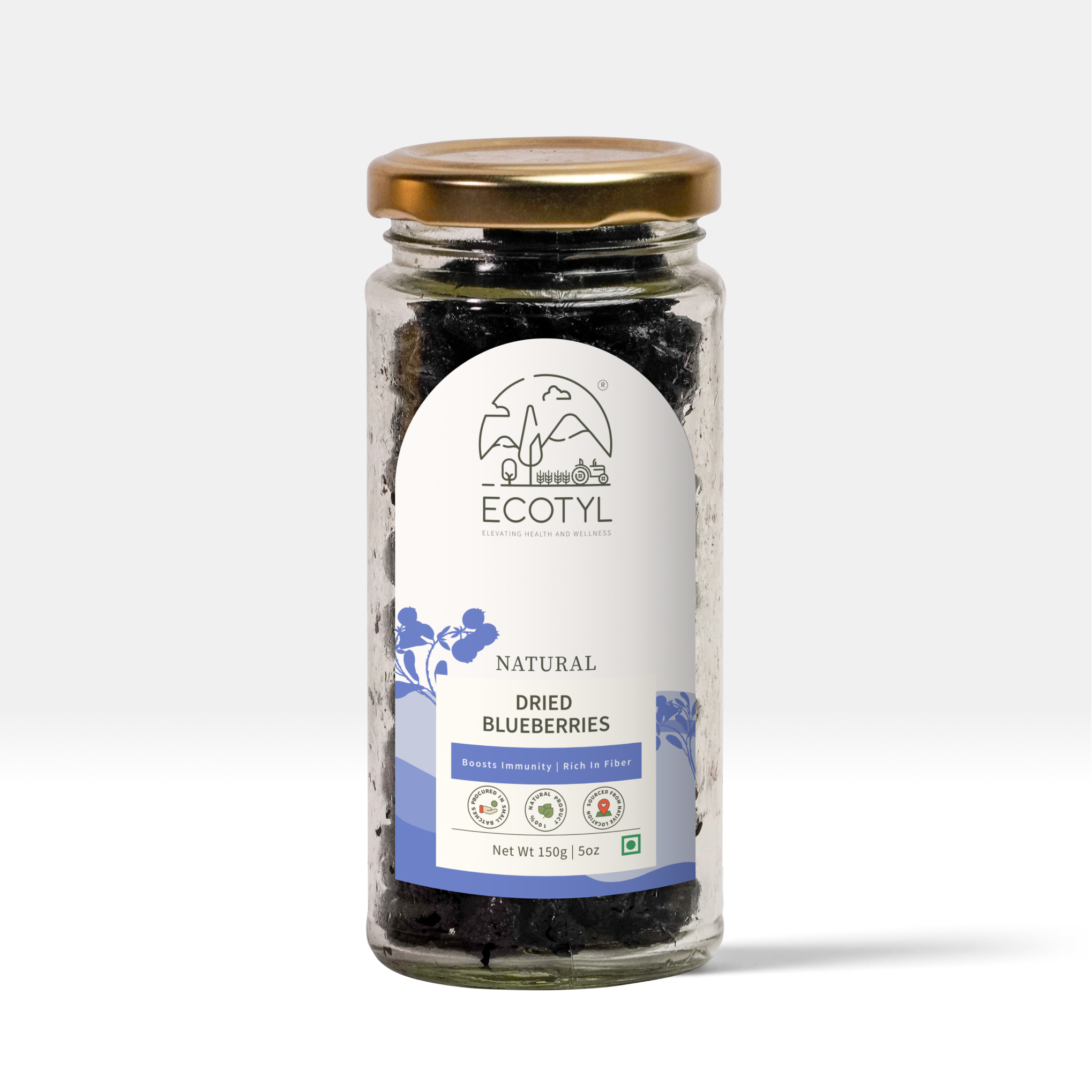 Ecotyl Natural Dried Blueberries - 150g