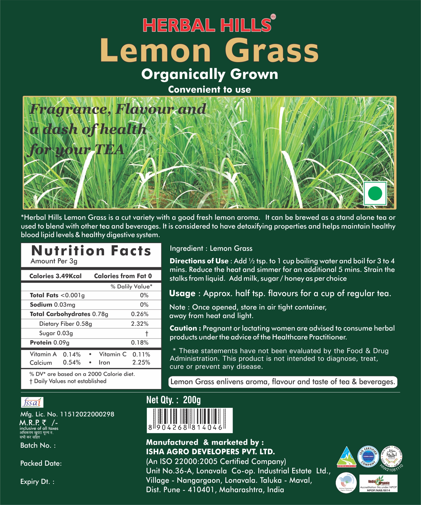 Buy Herbal Hills Lemongrass at Best Price Online