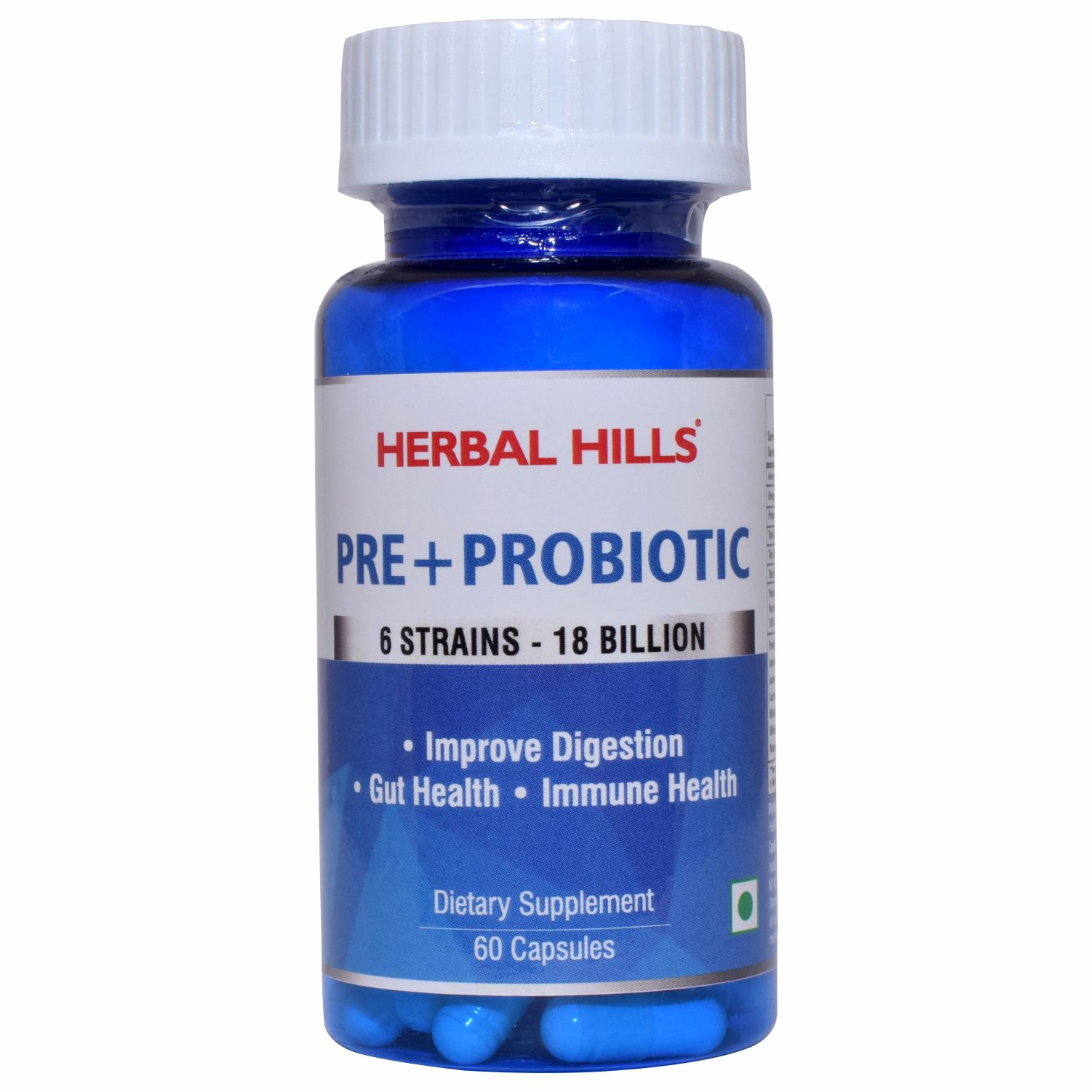 Herbal Hills Pre & Probiotic 60 Capsules 18 Billion CFUs 