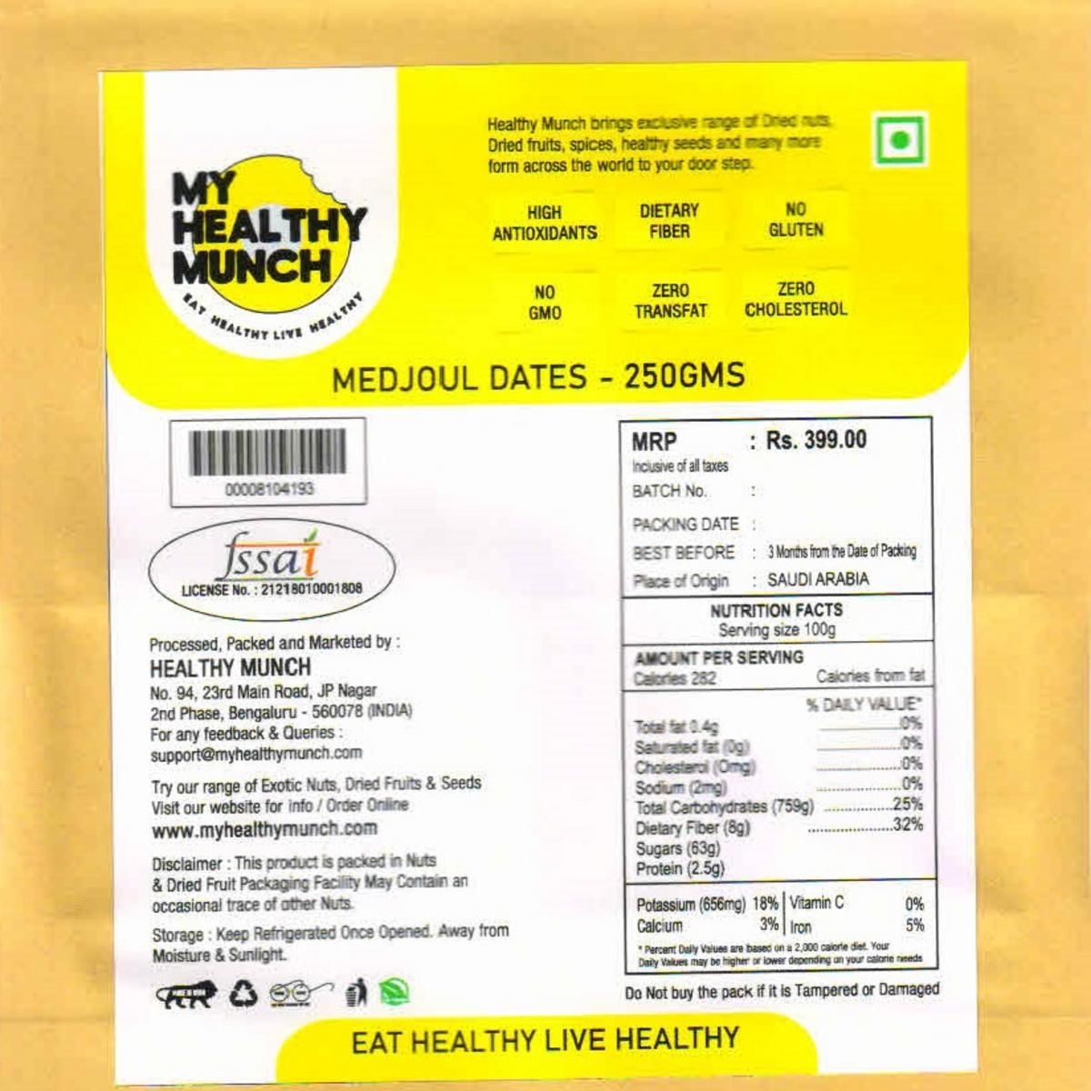 Buy Healthy Munch Premium Medjoul Dates 200 gms at Best Price Online