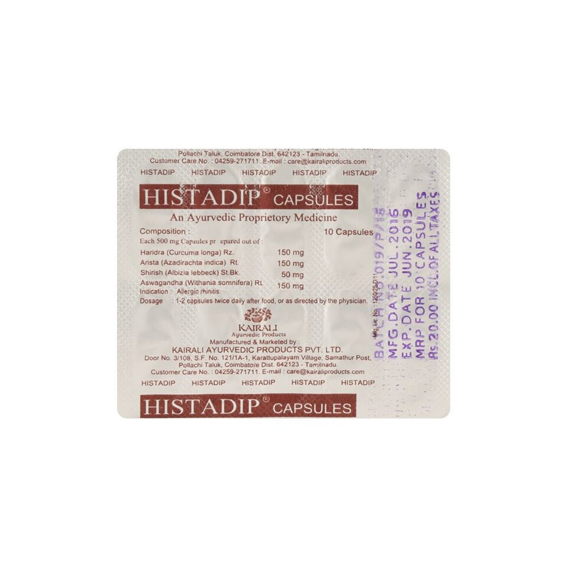 Buy Kairali Histadip Capsule at Best Price Online