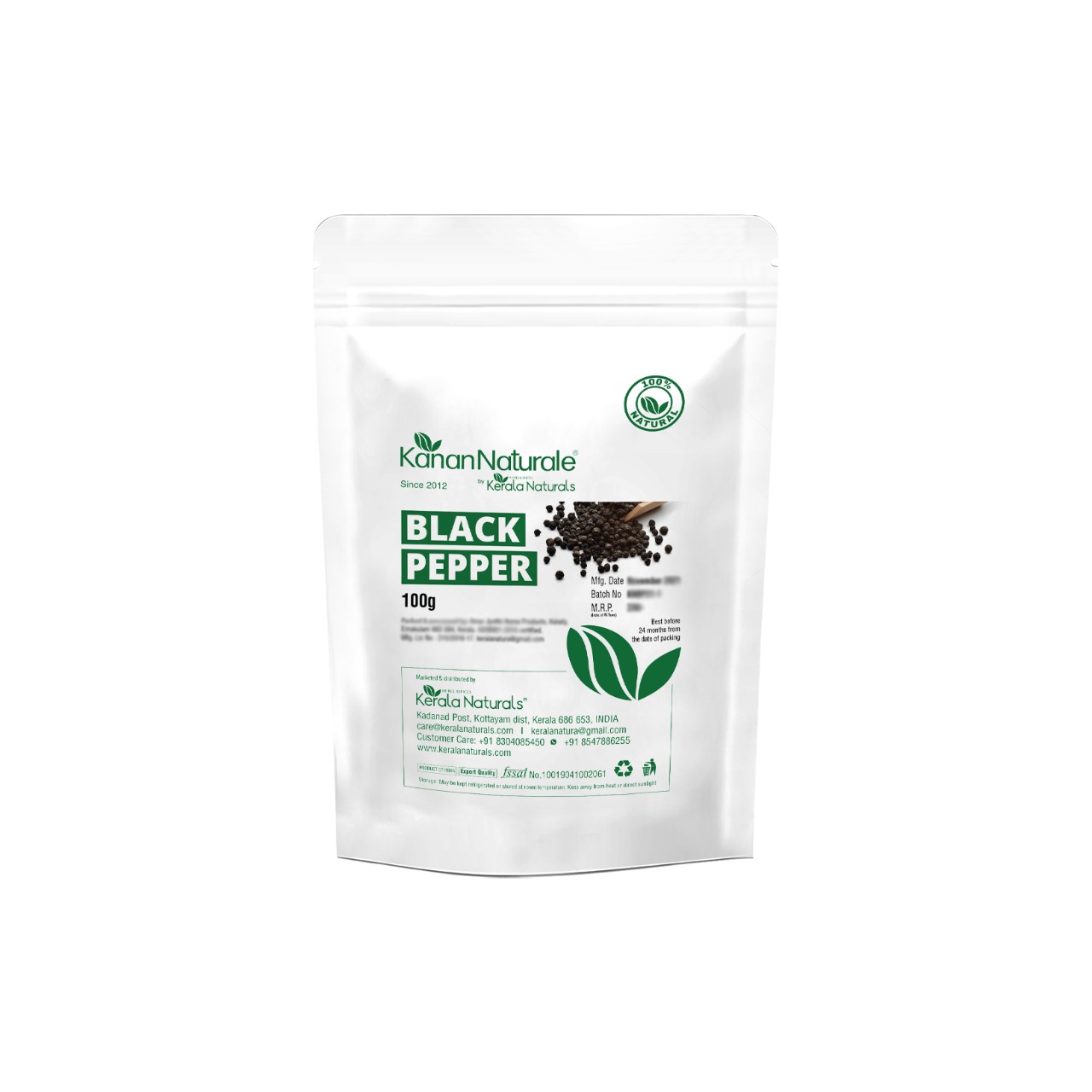 Kerala Naturals Black Pepper 100gm