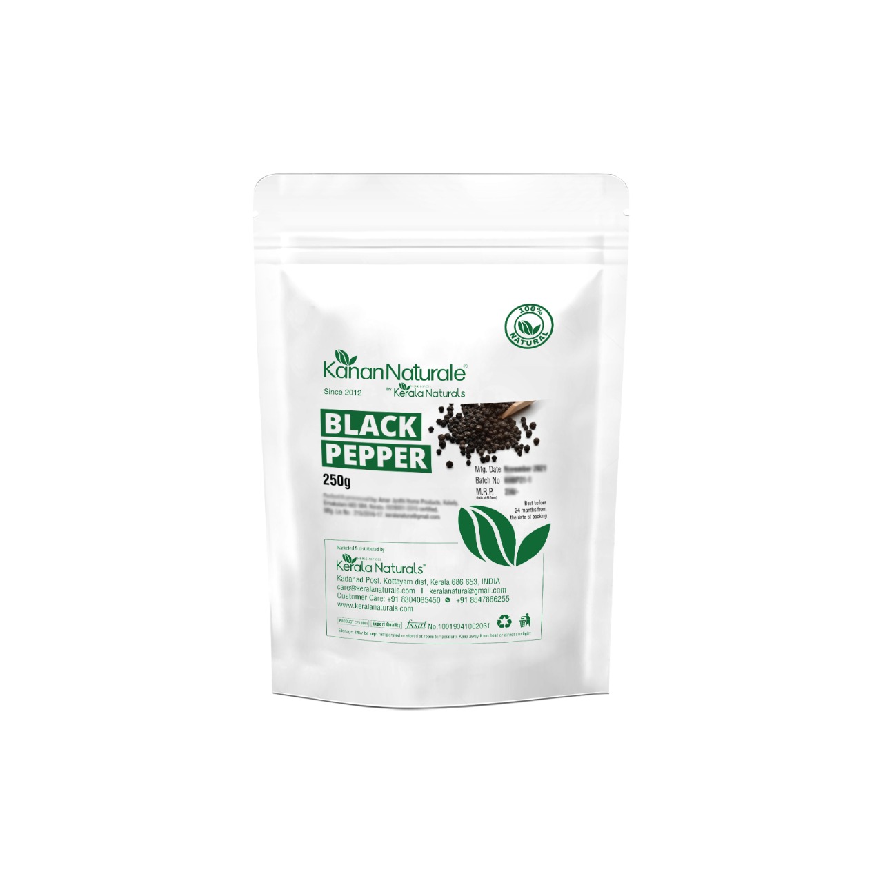 Kerala Naturals Black Pepper 250gm