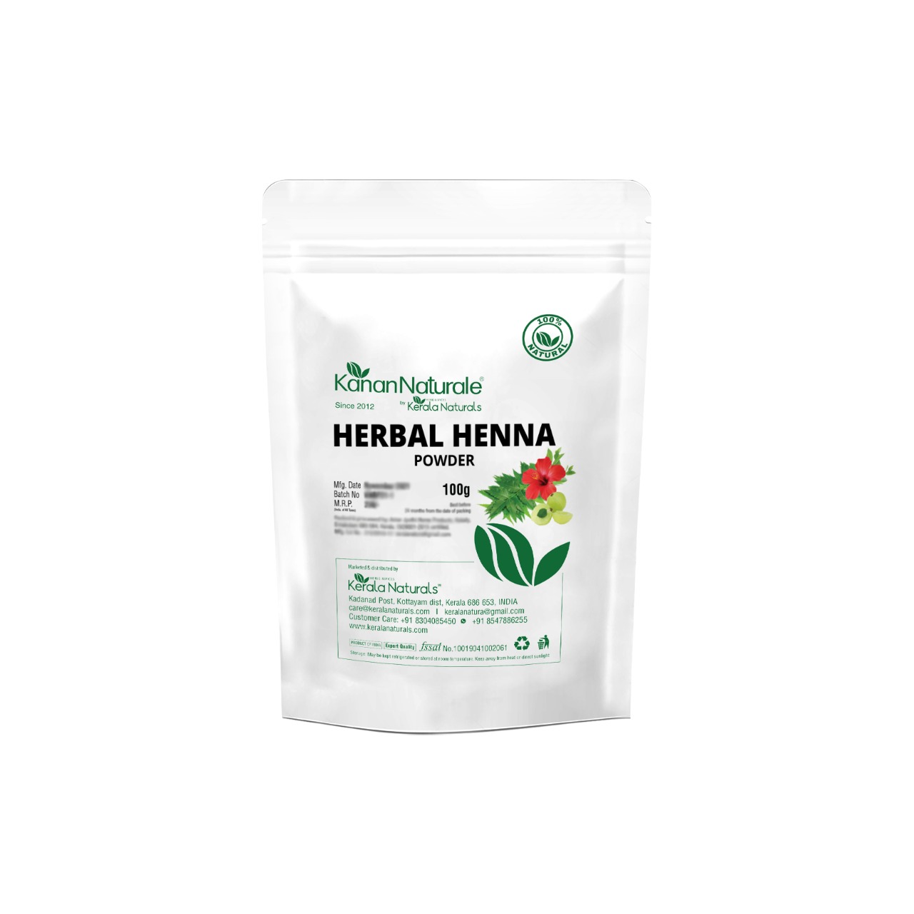 Kerala Naturals Herbal Henna Powder 200gm