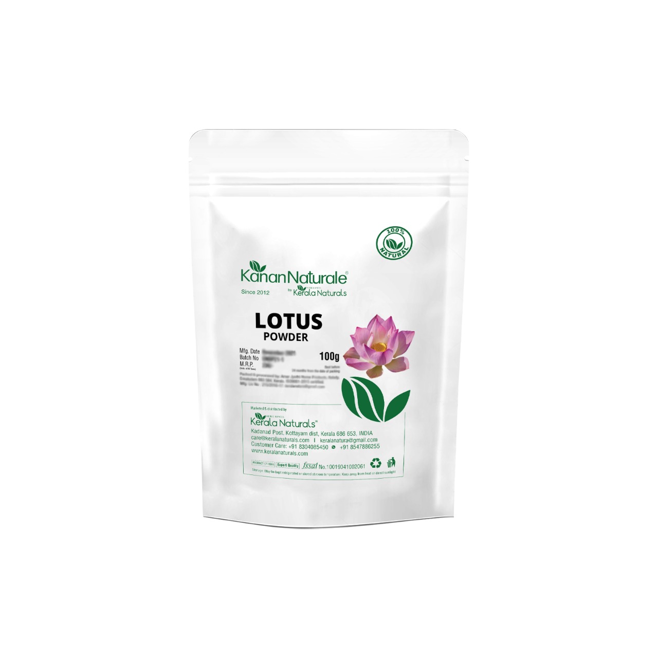 Buy Kerala Naturals Lotus Powder 100gm at Best Price Online