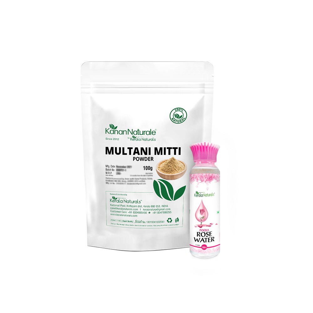 Buy Kerala Naturals Multani mitti powder 100gm +Rose water100ml at Best Price Online