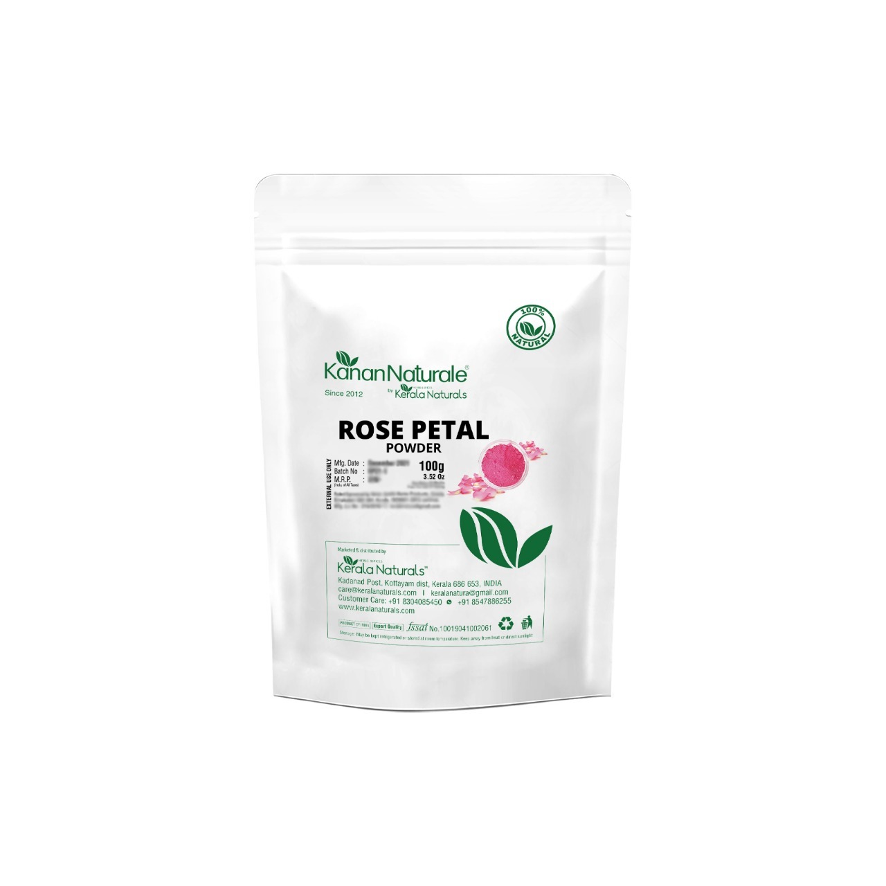 Kerala Naturals Rose Petals Powder 100gm